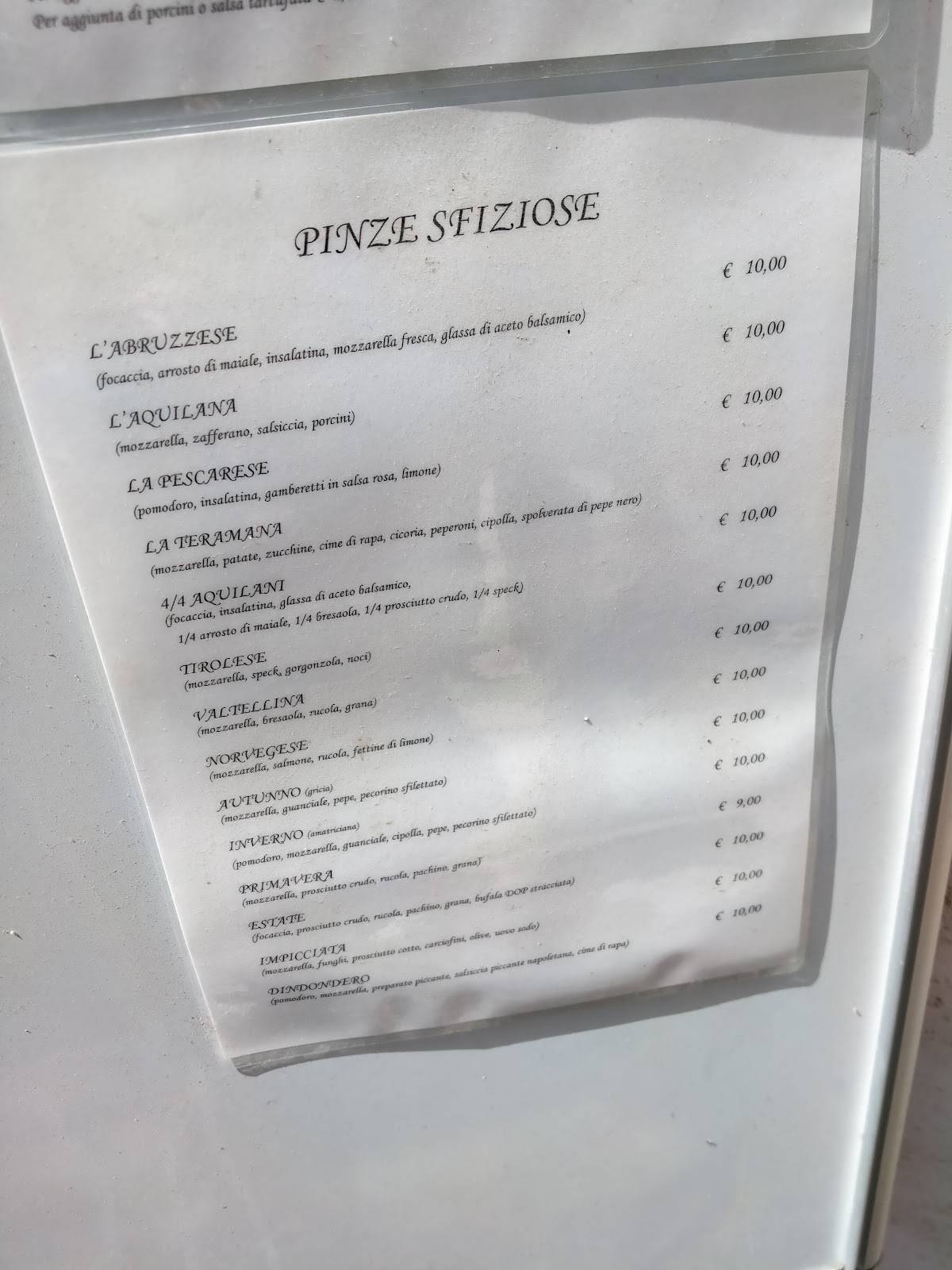 Menu di Ristorante Pizzeria Antica Roma 