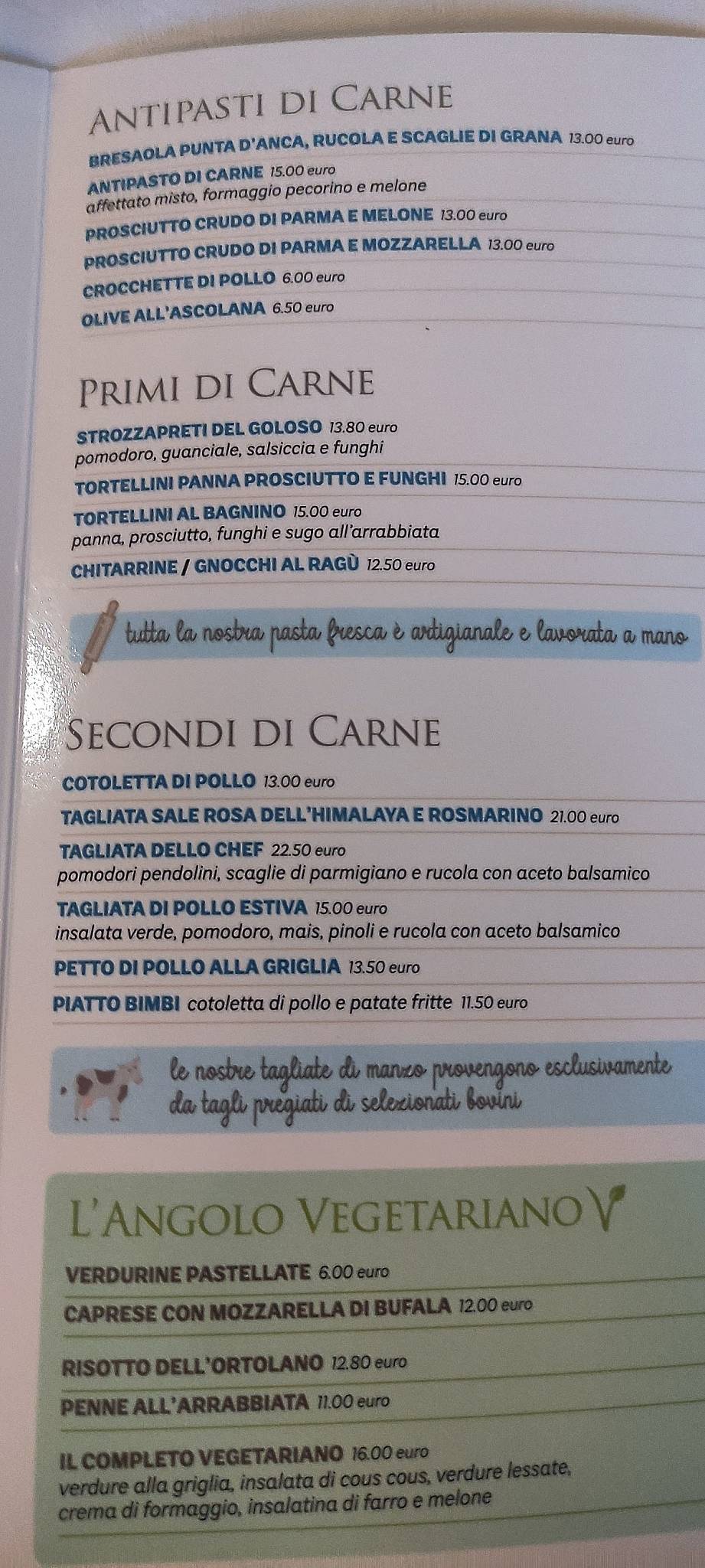 Menu di Ristorante Pizzeria Florida 