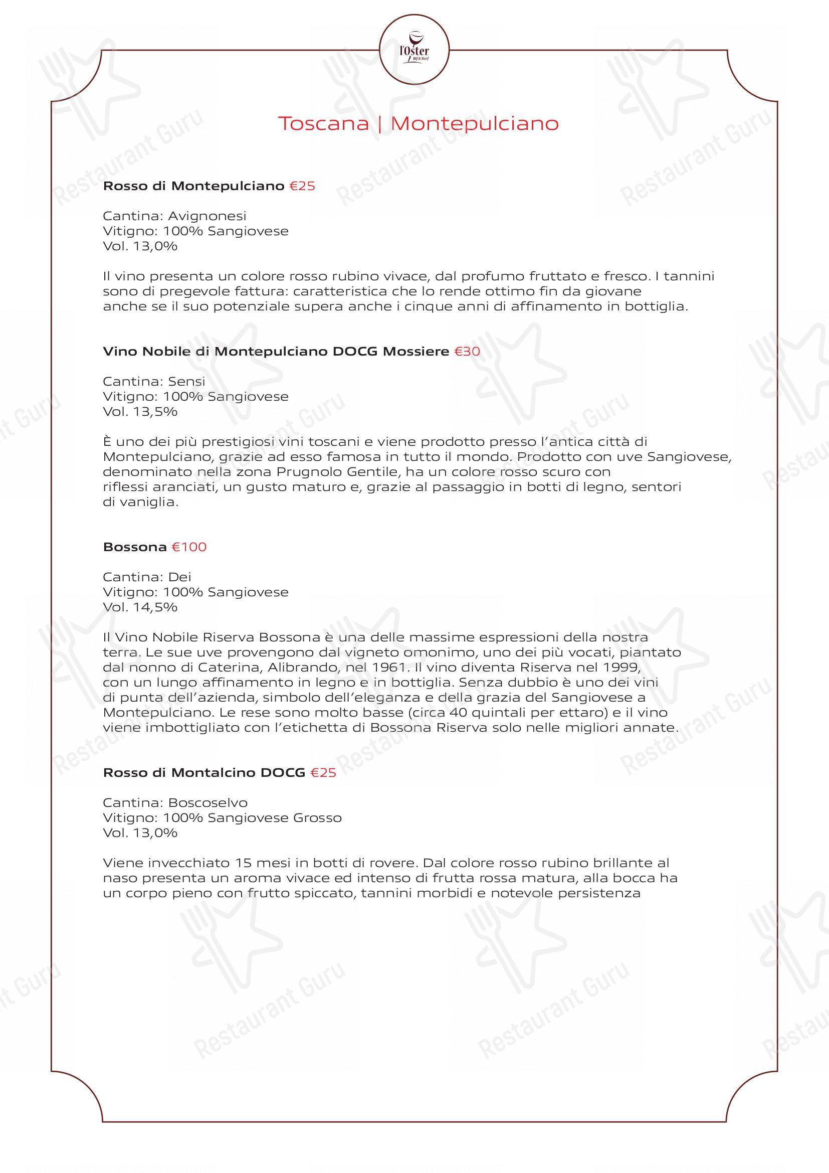 L'Oster Bif & Beef Restaurant in Grassobbio - Крафт меню