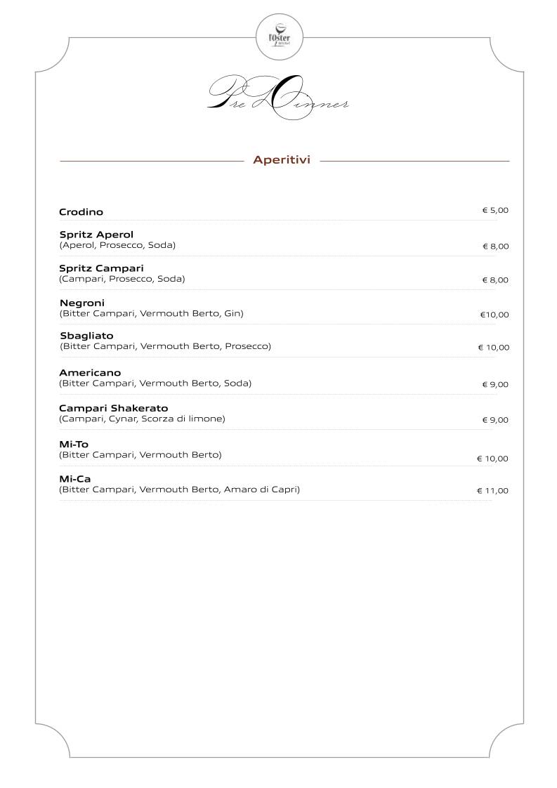 Menu di Ristorante - Pizzeria L'Oster Bif & Beef 