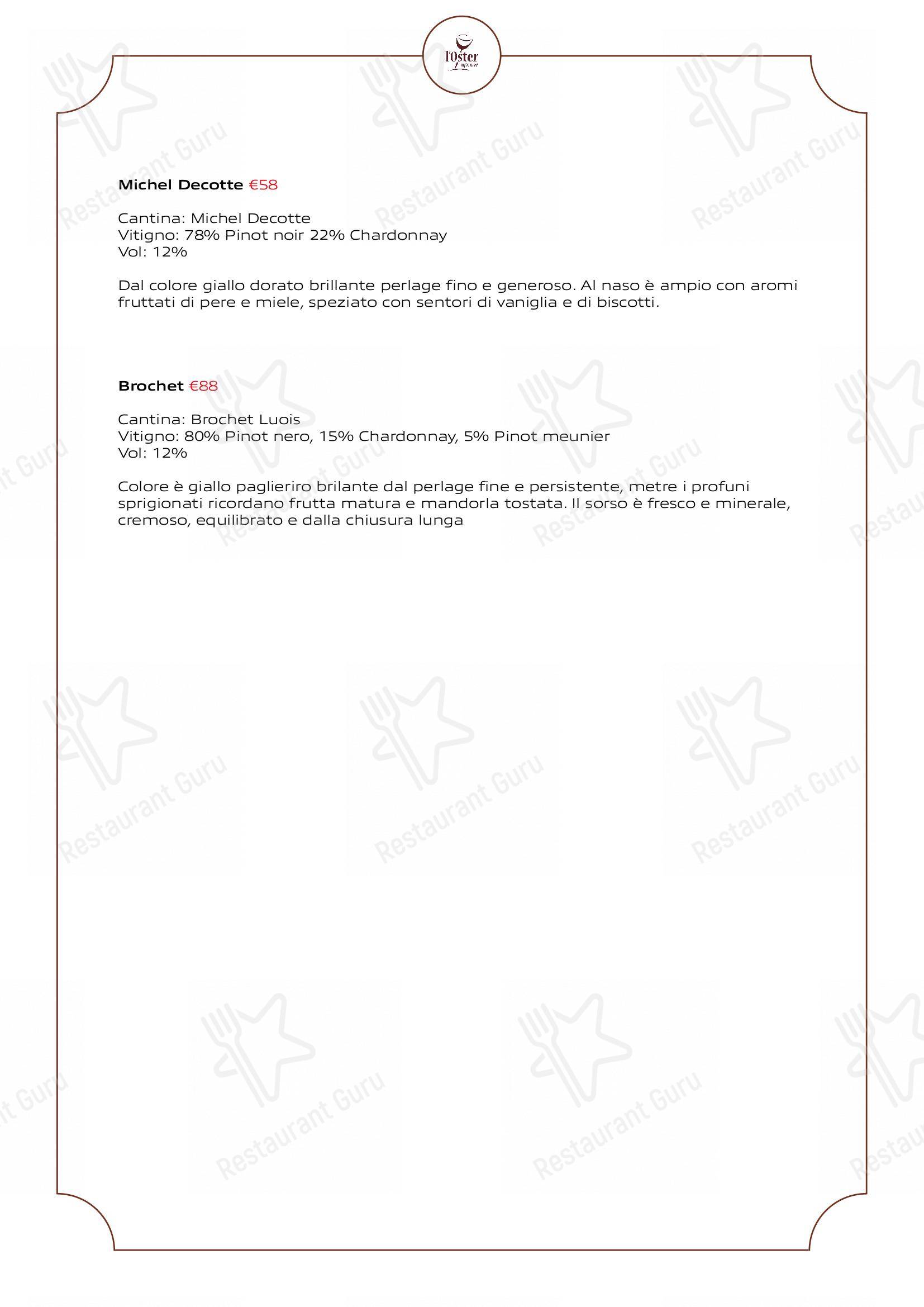 L'Oster Bif & Beef Restaurant in Grassobbio - Основное меню