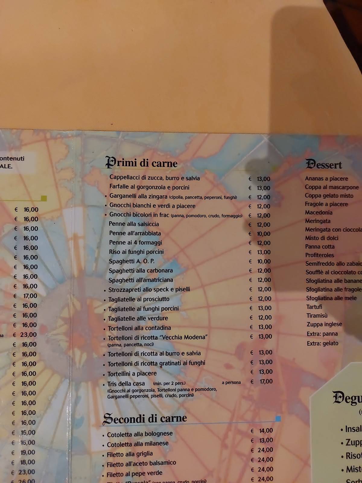 Menu di Ristorante Pizzeria La Bussola Lido delle Nazioni 