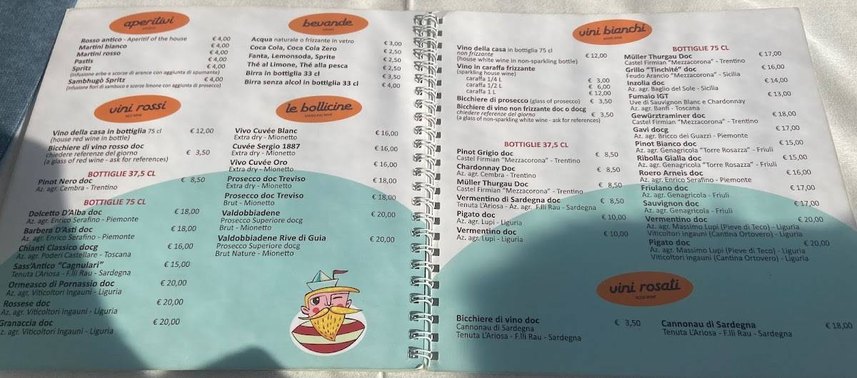Menu di Ristorante Pizzeria La Mirage 