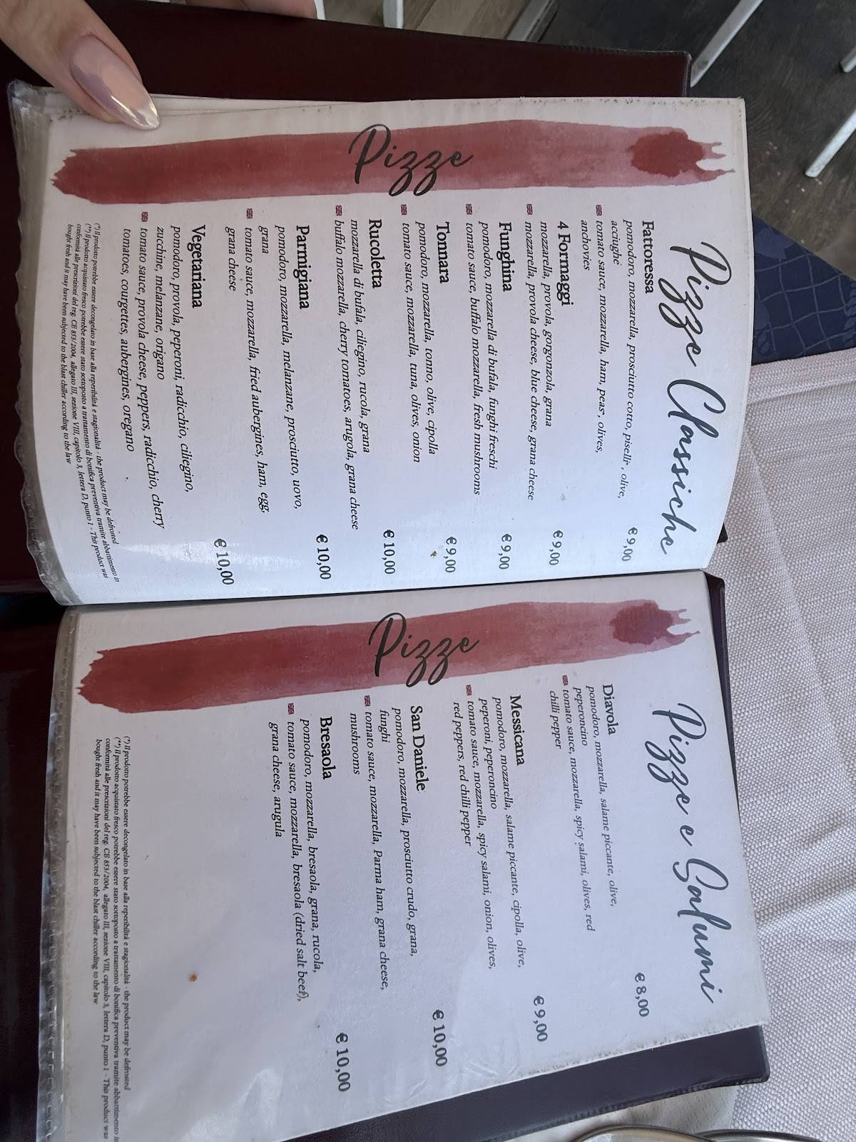 Menu di Ristorante Pizzeria "Le Botti" 