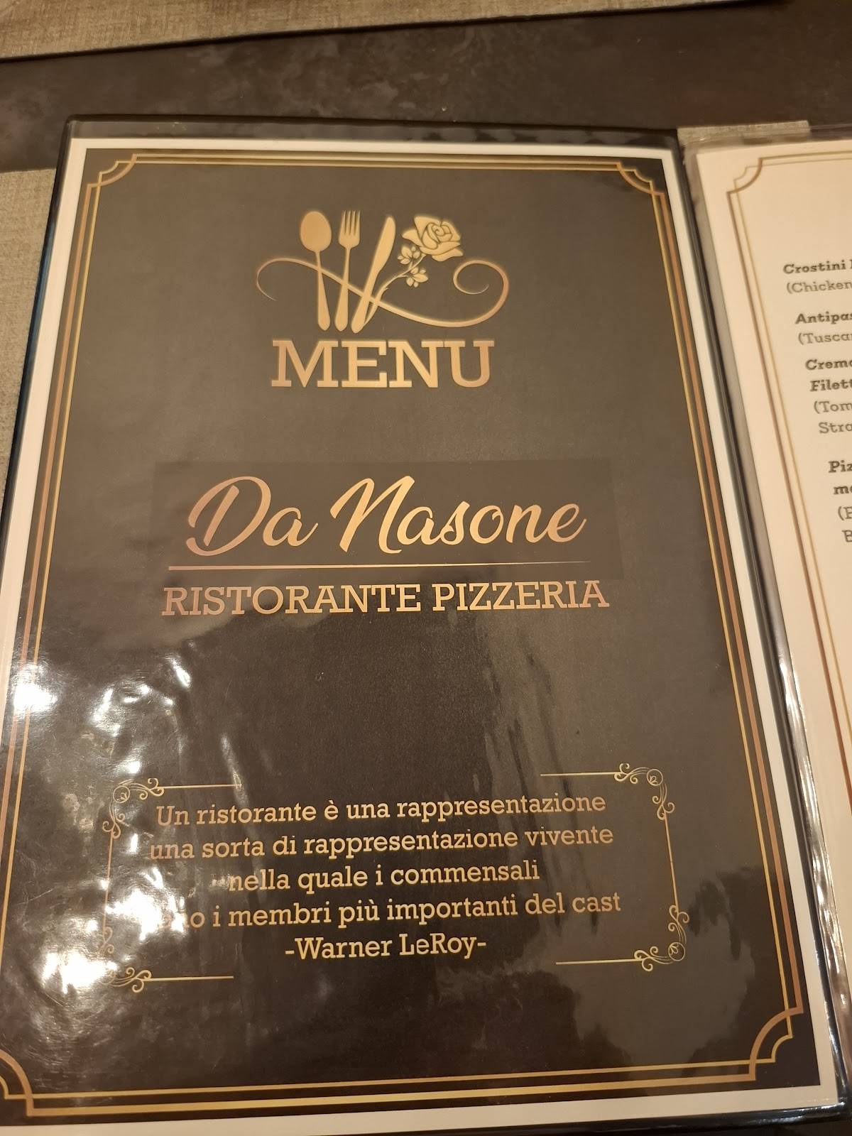 Menu di Ristorante Pizzeria da Nasone 