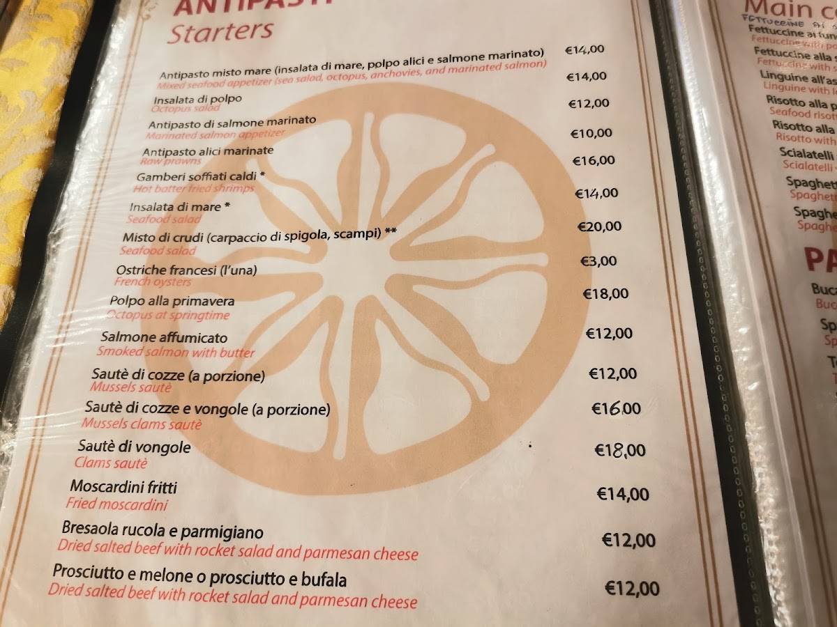 Menu di Ristorante Pizzeria la Ruota zona MARCONI 