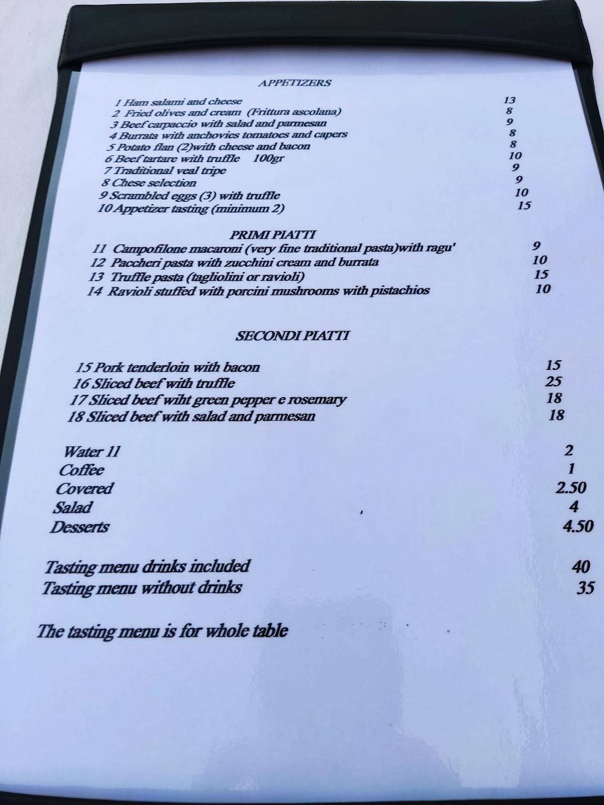 Menu di Re Squarchiò 