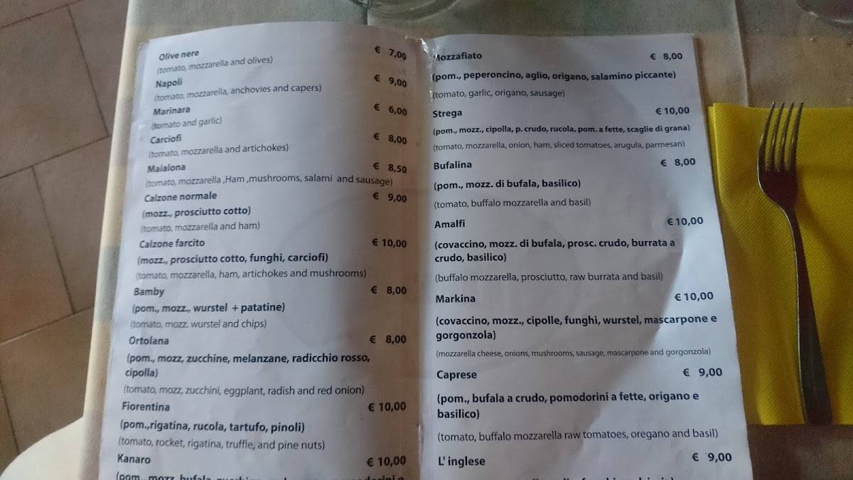 Menu di Ristorante The Canary 