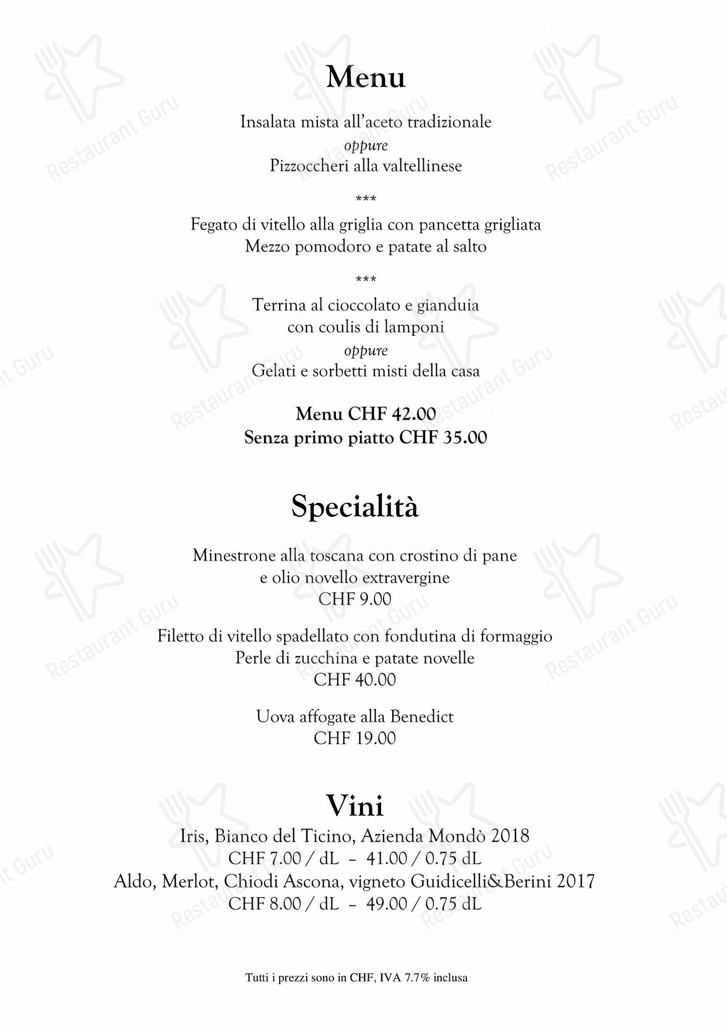 Menu di Hotel Ristorante Unione - OUR MENU