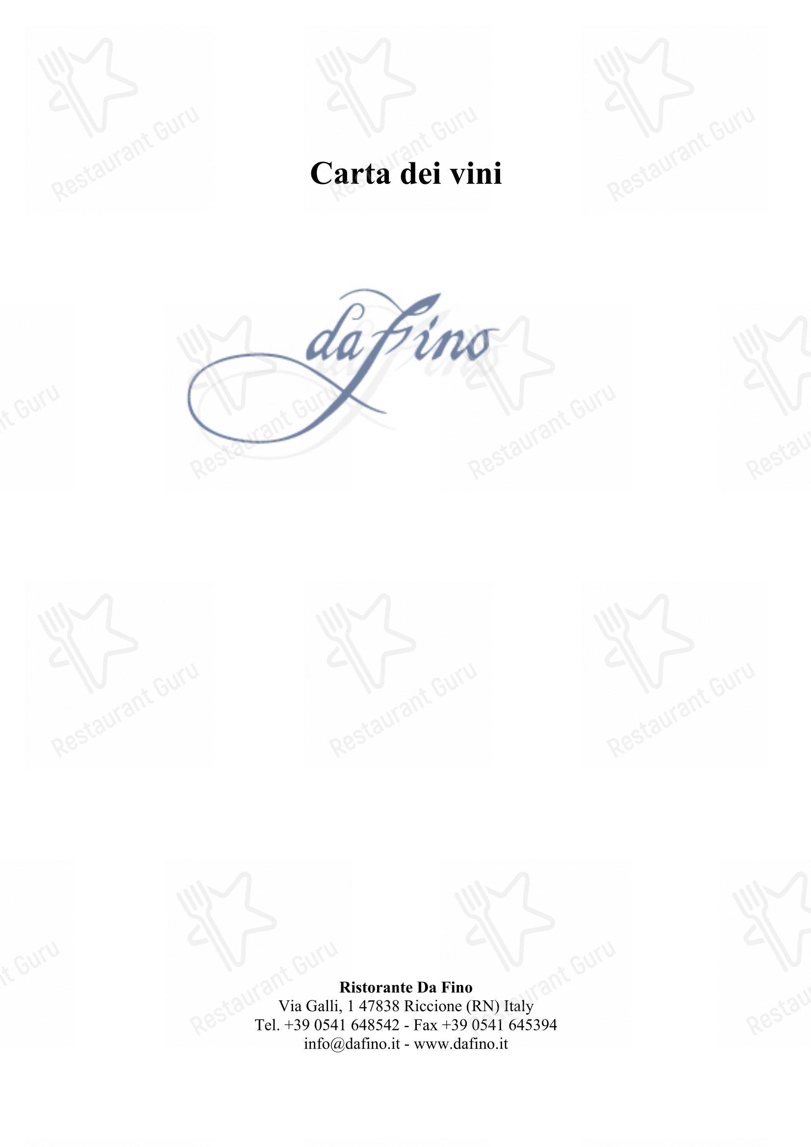 菜单 per Ristorante da Fino in Riccione