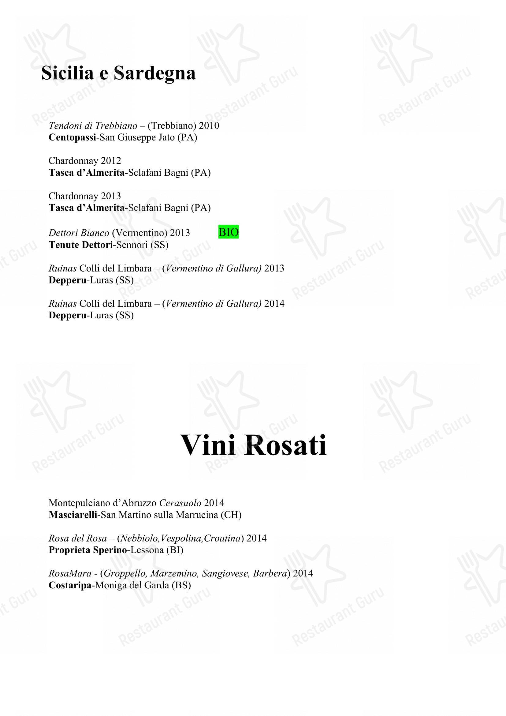 Menu di Ristorante da Fino - 菜单