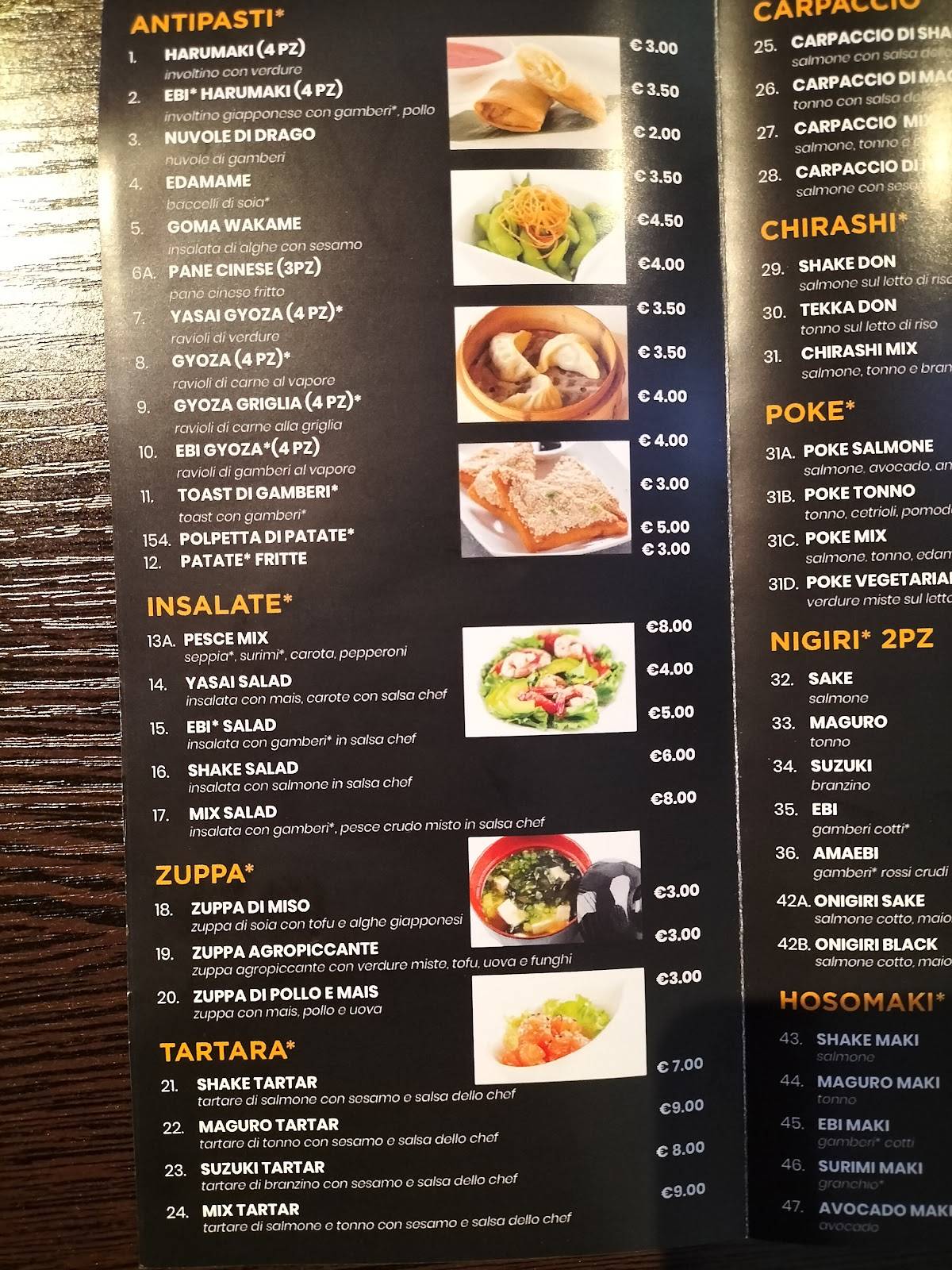 Menu di Ristorante sushi itoya 