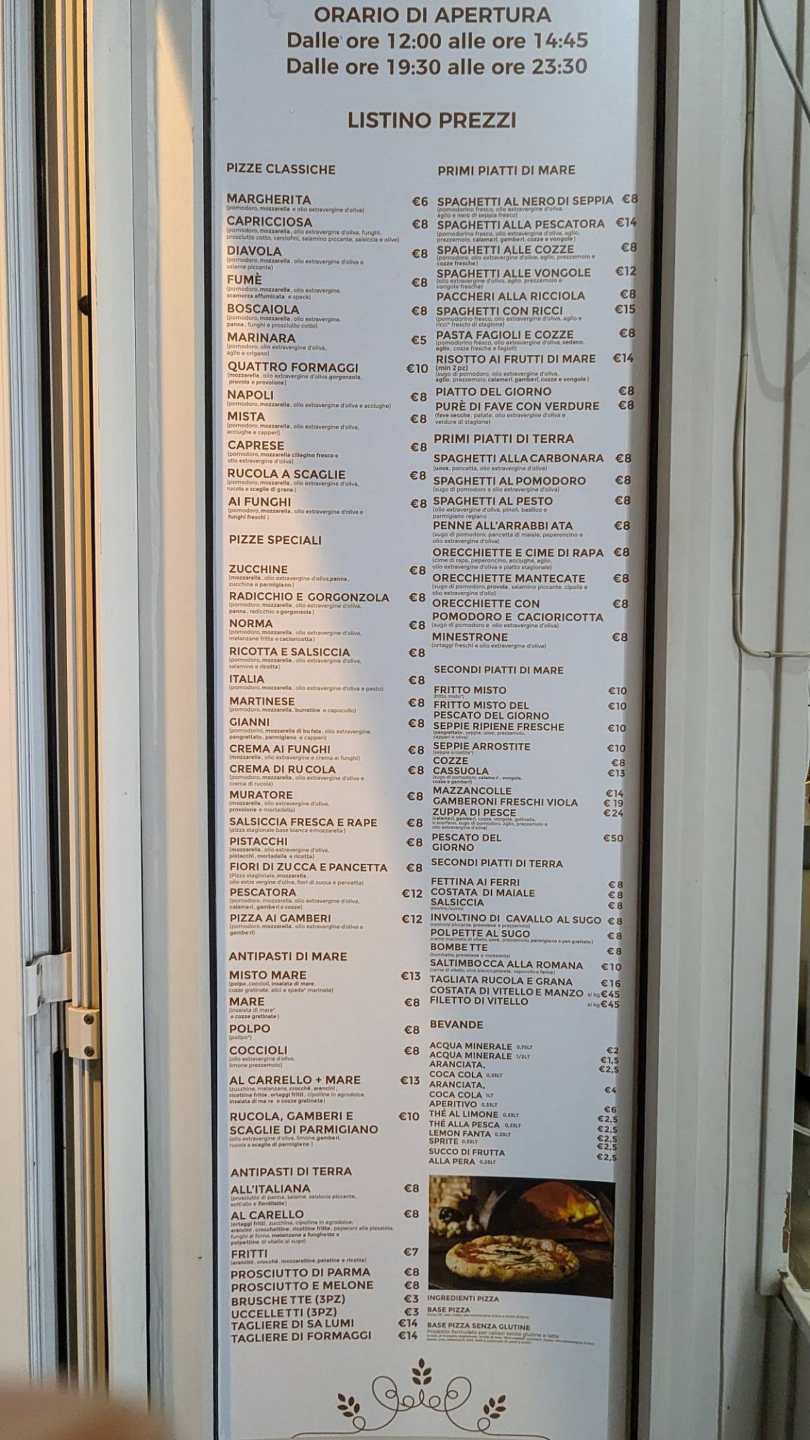 Menu di Ristoro Basile Luzzi 