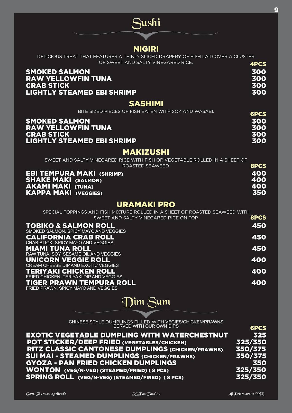 Menu at Ritz Classic Margao, Margao