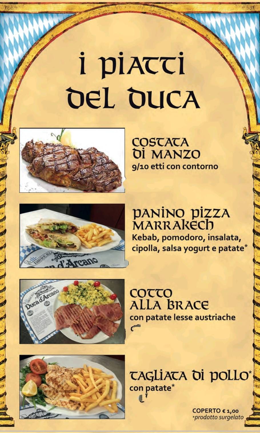 Menu di Birreria Pizzeria Duca D'Arcano 