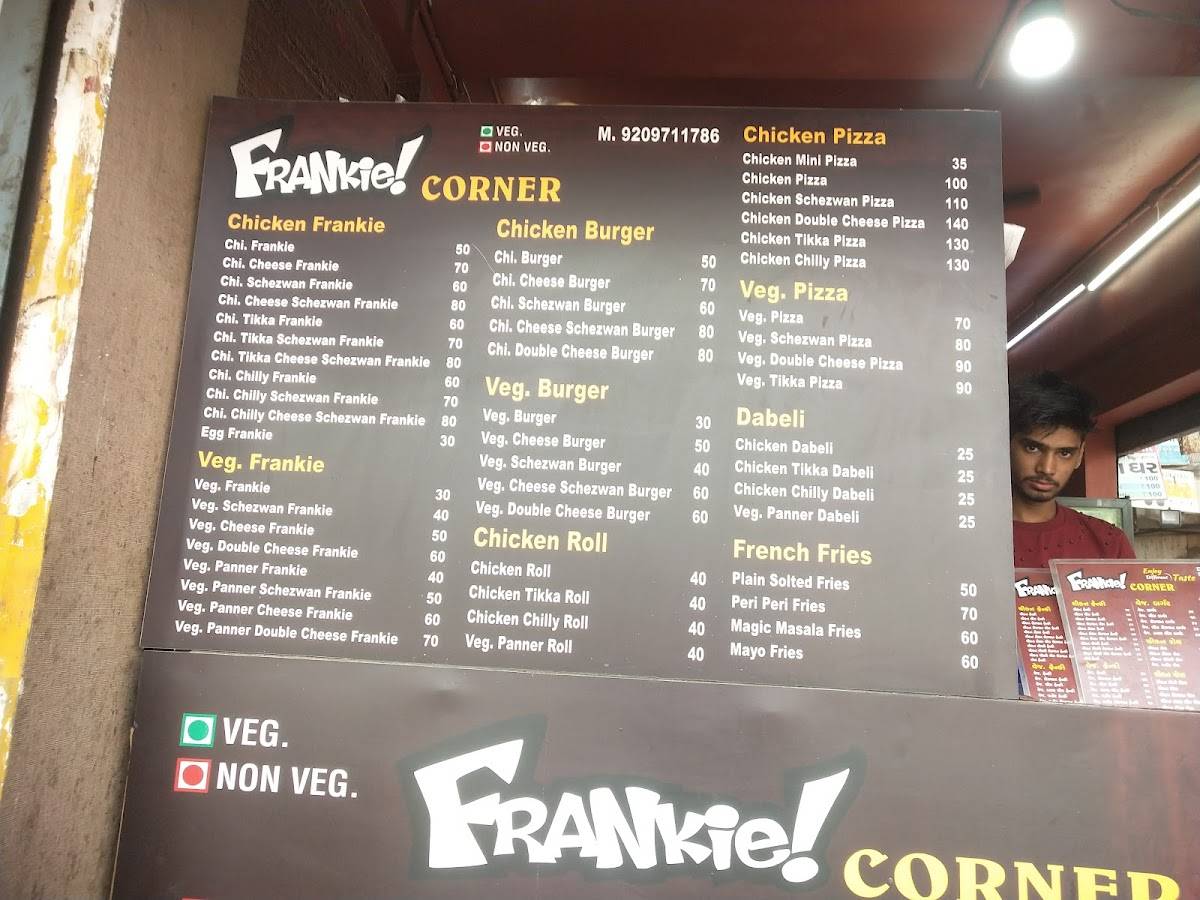 Menu at Riyaz's Frankie, Ahmedabad