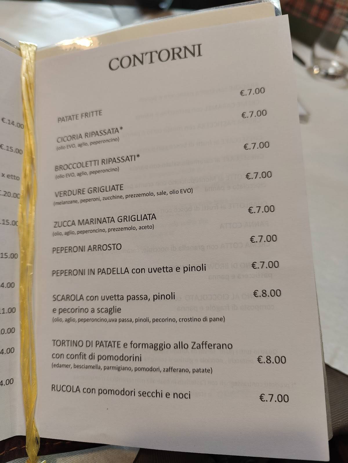 Menu di Pizzeria Trattoria Antichi Sapori Con Forno A Legna E Cucina Tipica 