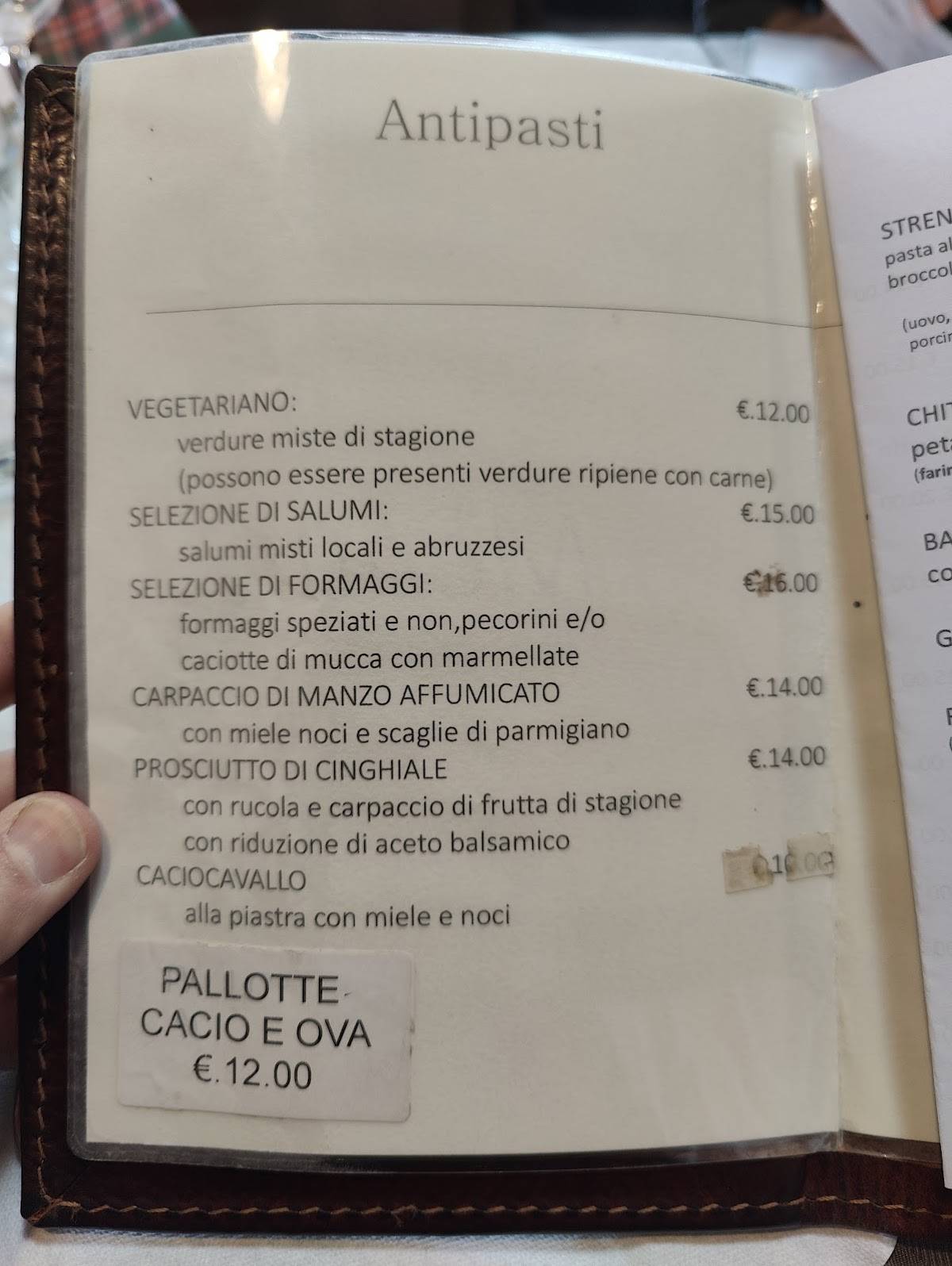 Menu di Pizzeria Trattoria Antichi Sapori Con Forno A Legna E Cucina Tipica 