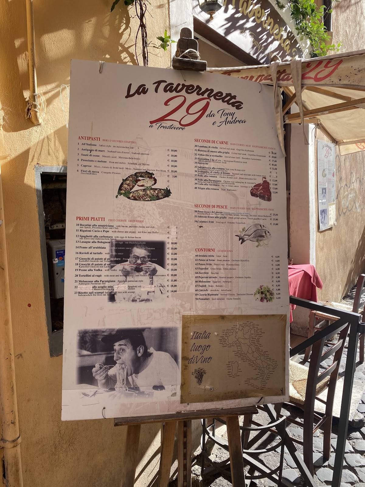 Menu di La Tavernetta 29 da Tony e Andrea 