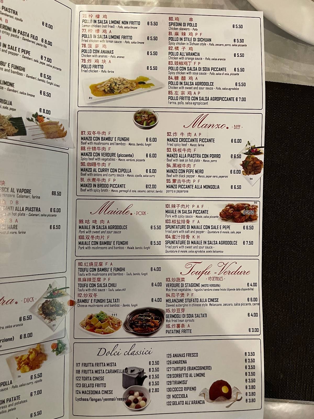 Menu di Ni - Hao Ristorante Roma 