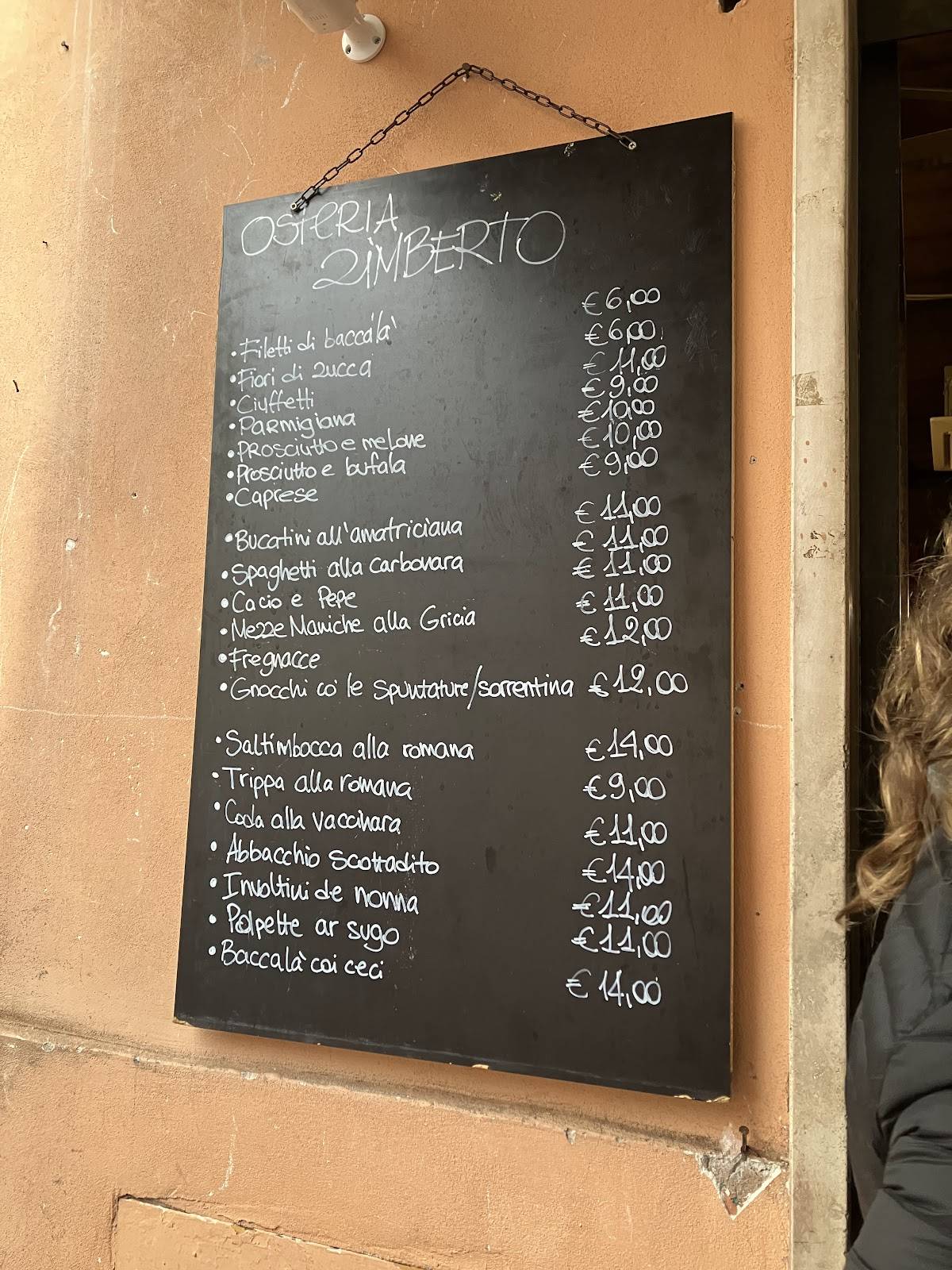 Menu di Osteria da Zi Umberto 