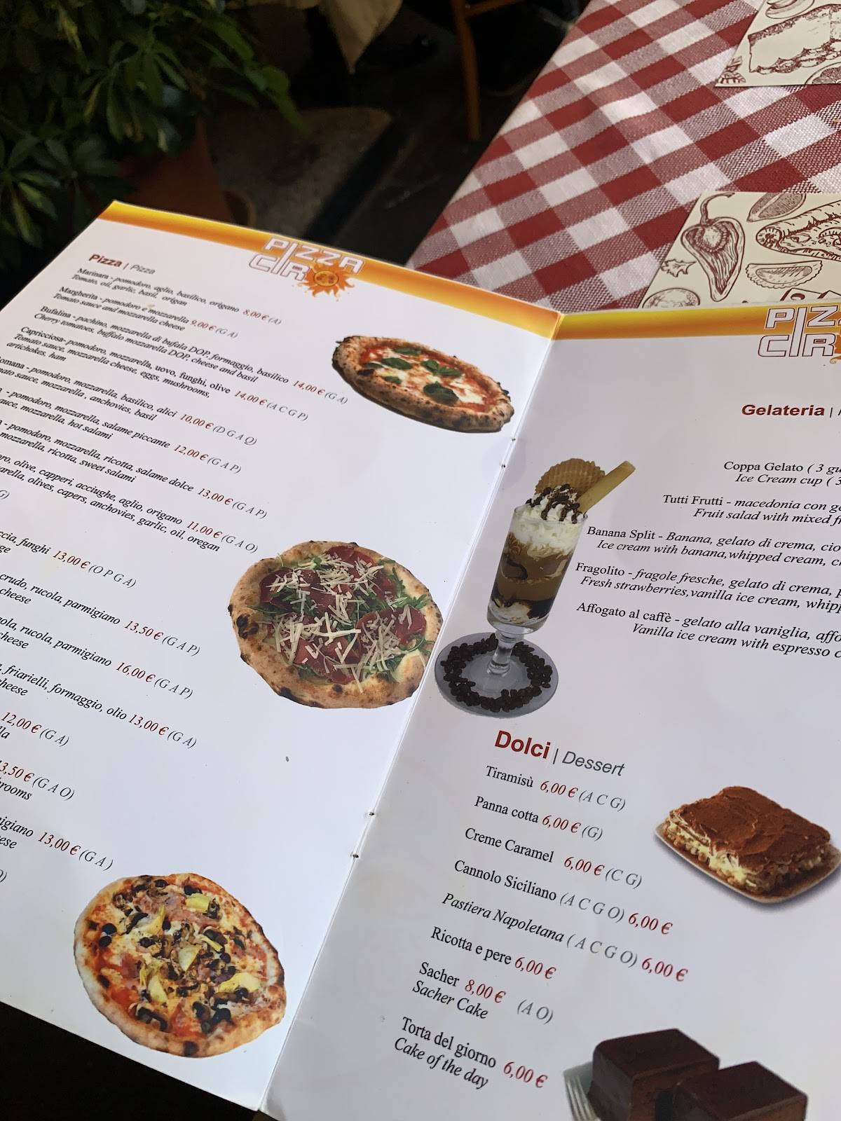 Menu di Pizza Ciro 