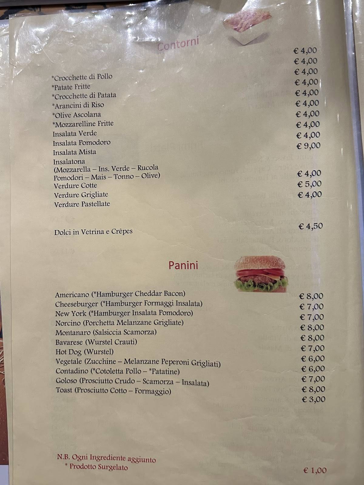 Menu di Rosso e Nero 
