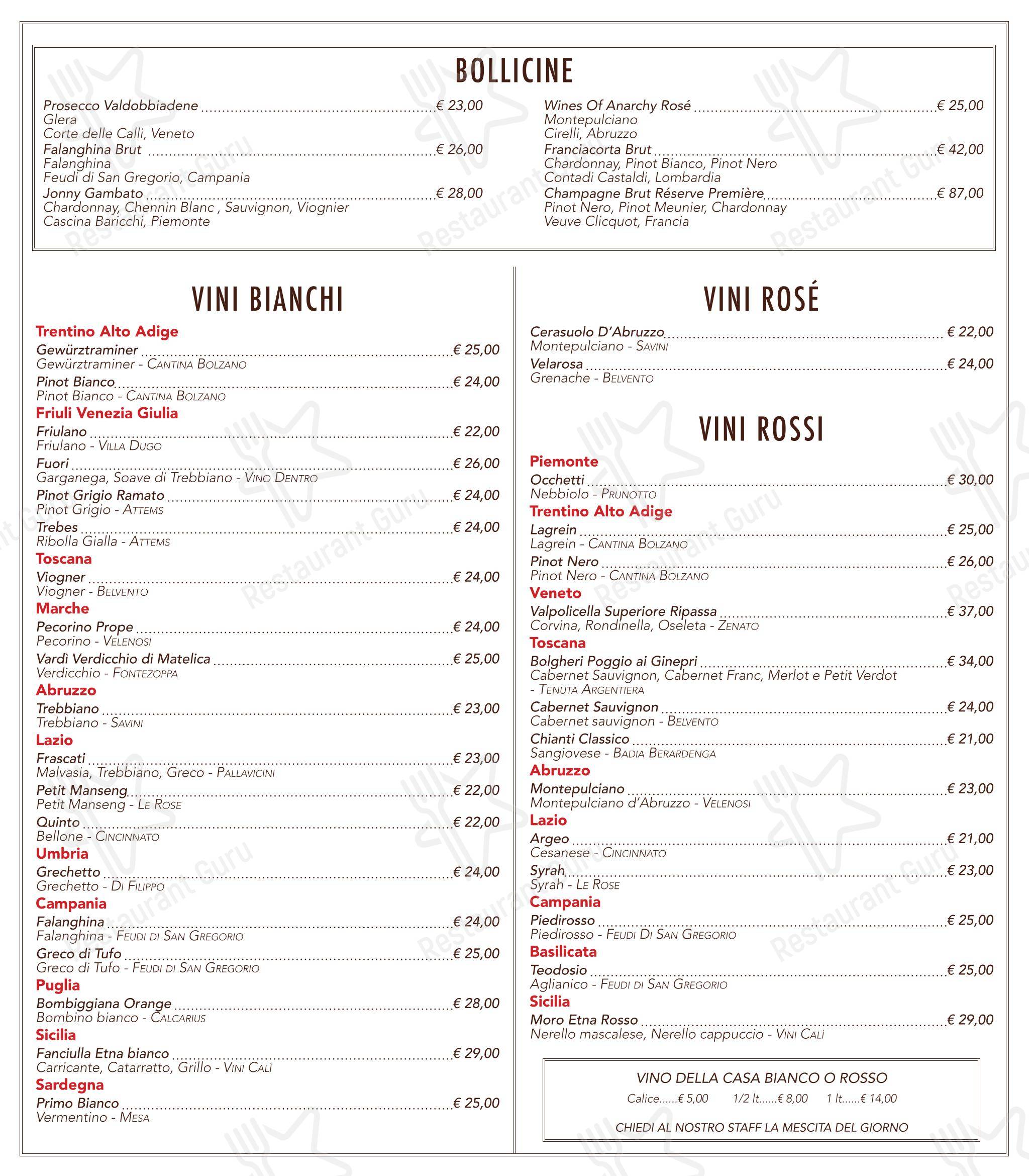 Menu di Rosti al Pigneto Ristorante Pizzeria - Детское