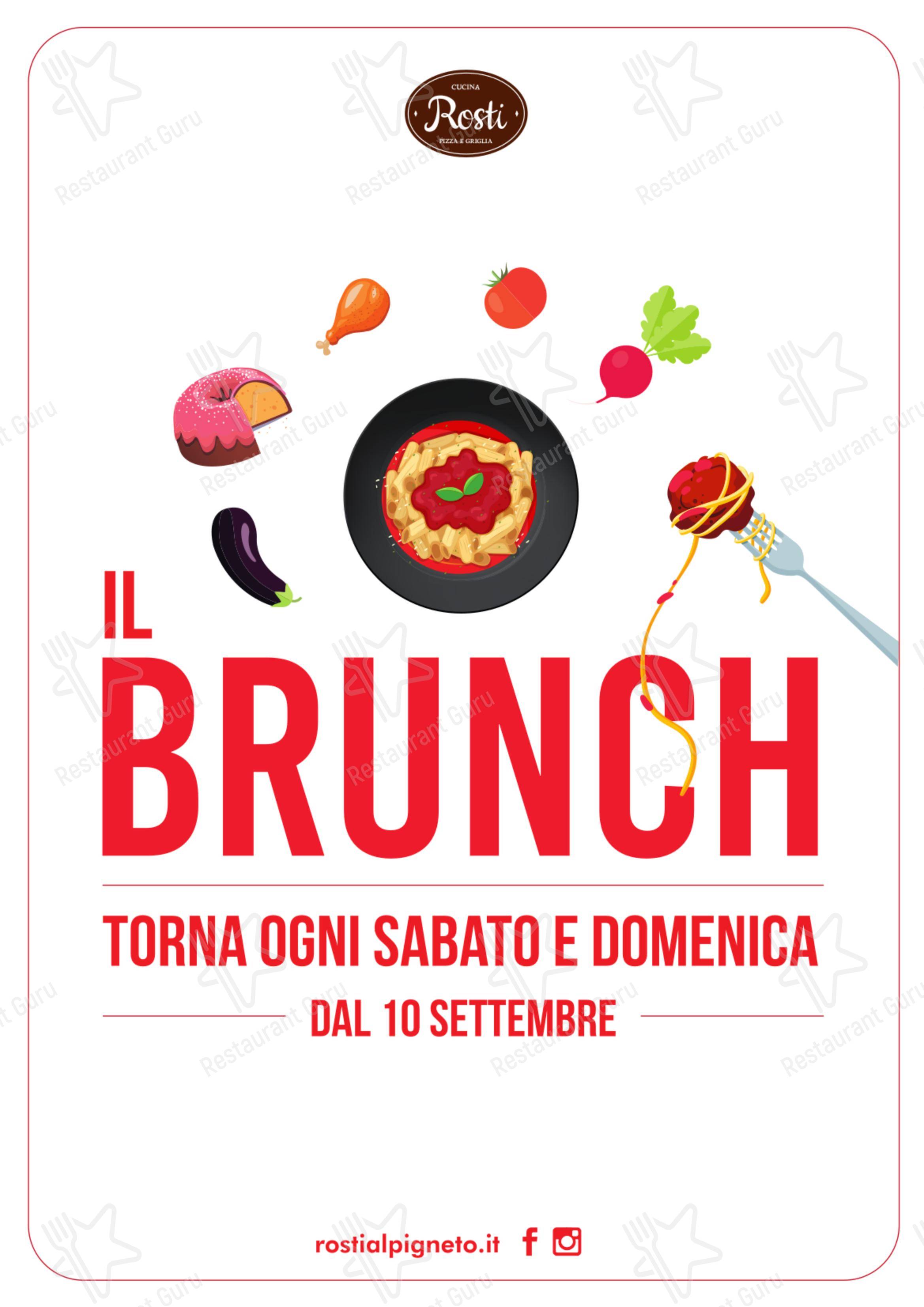 Menu di Rosti al Pigneto Ristorante Pizzeria - Menu bar