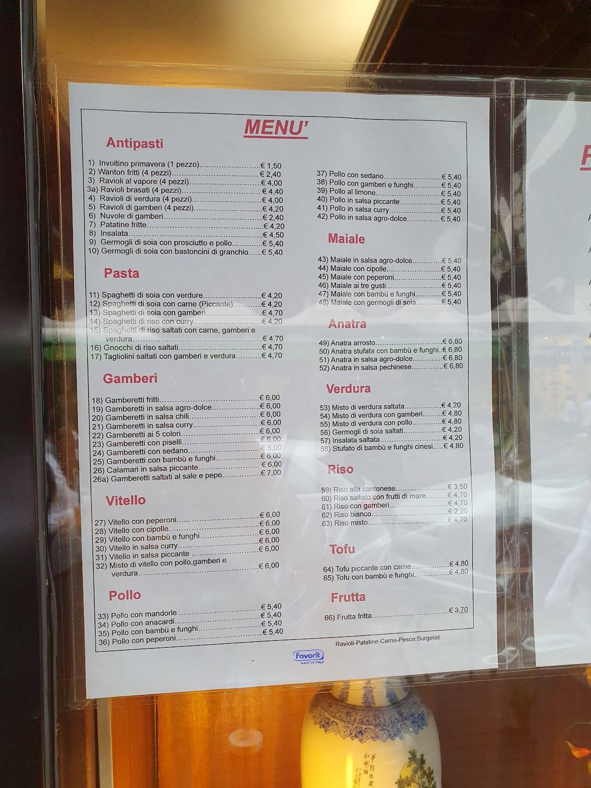 Menu di Rosticceria Cinese Fiume d'argento 