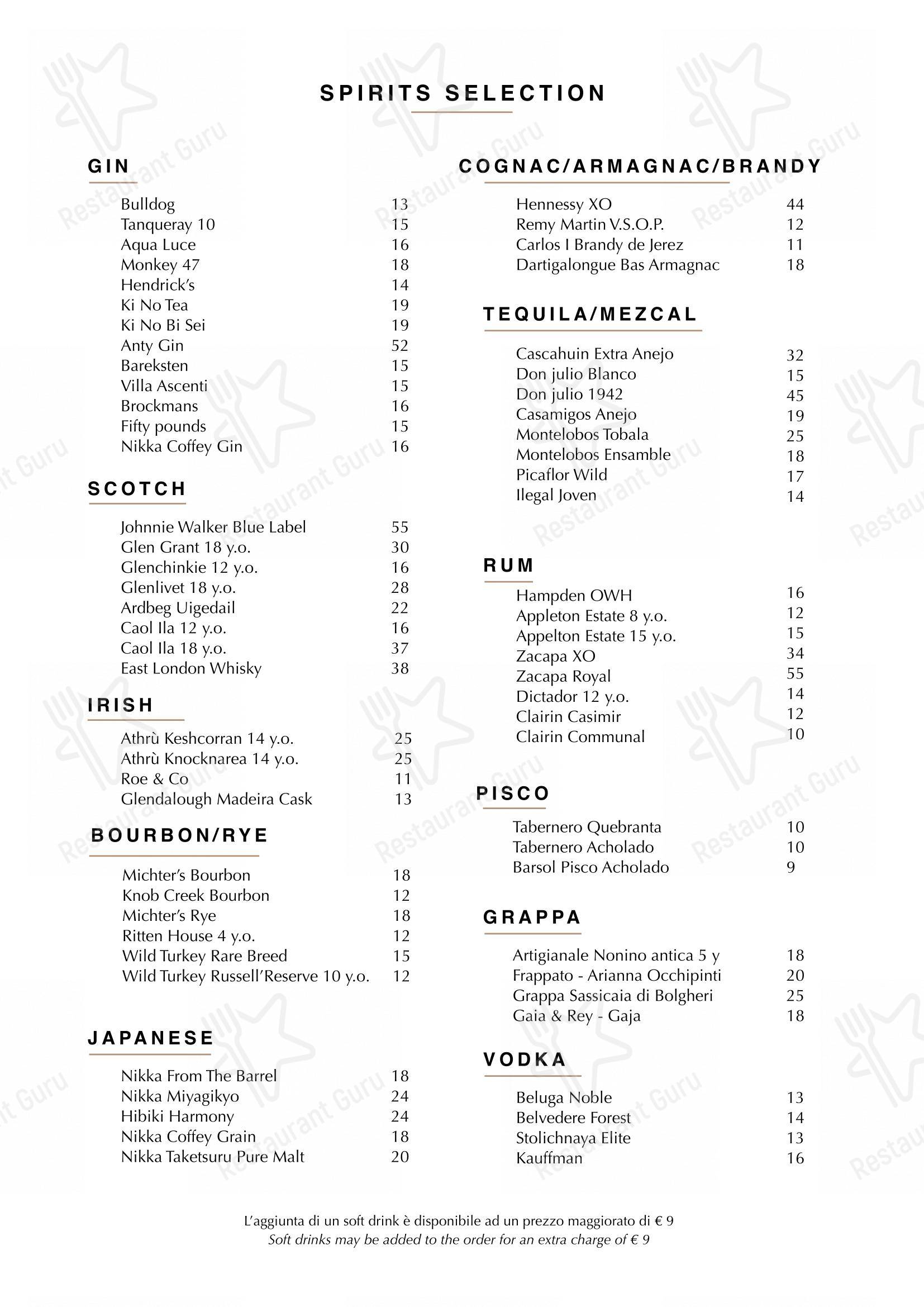 Roteo in Sala Comacina - 菜单