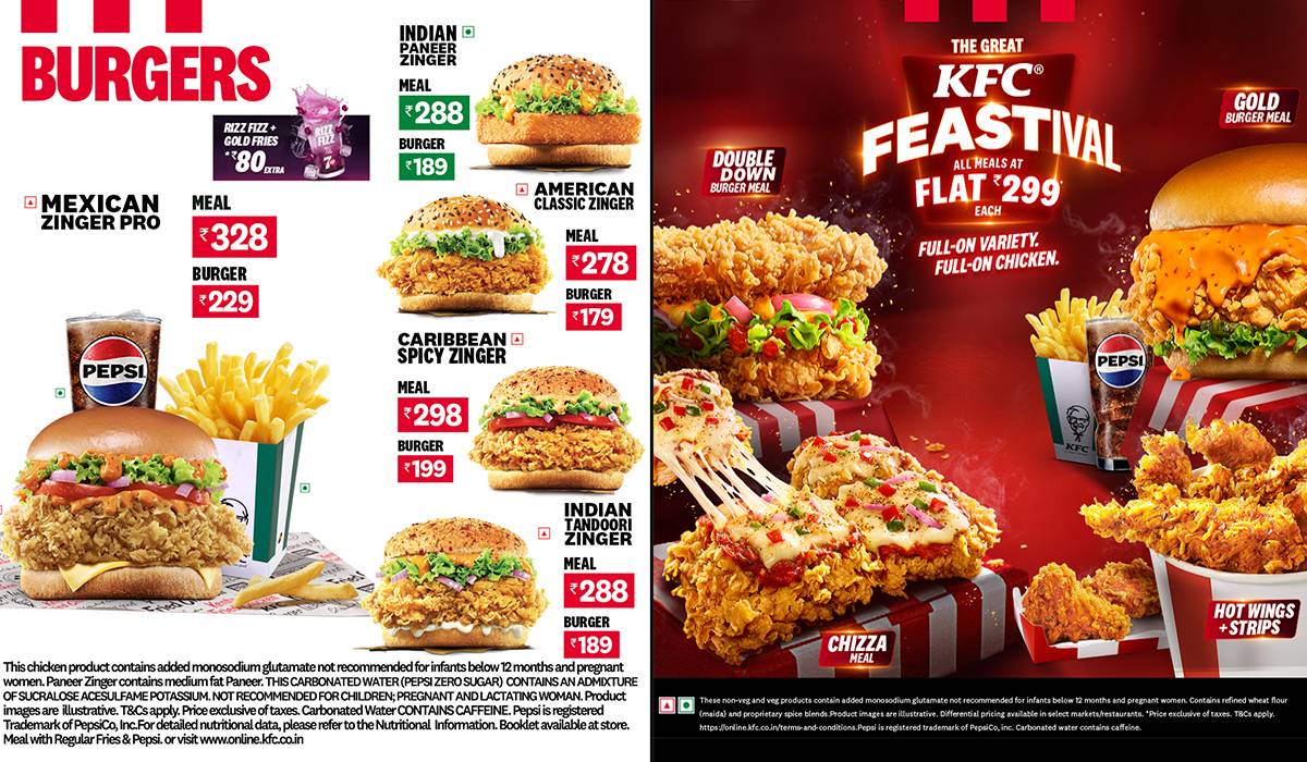 KFC menu