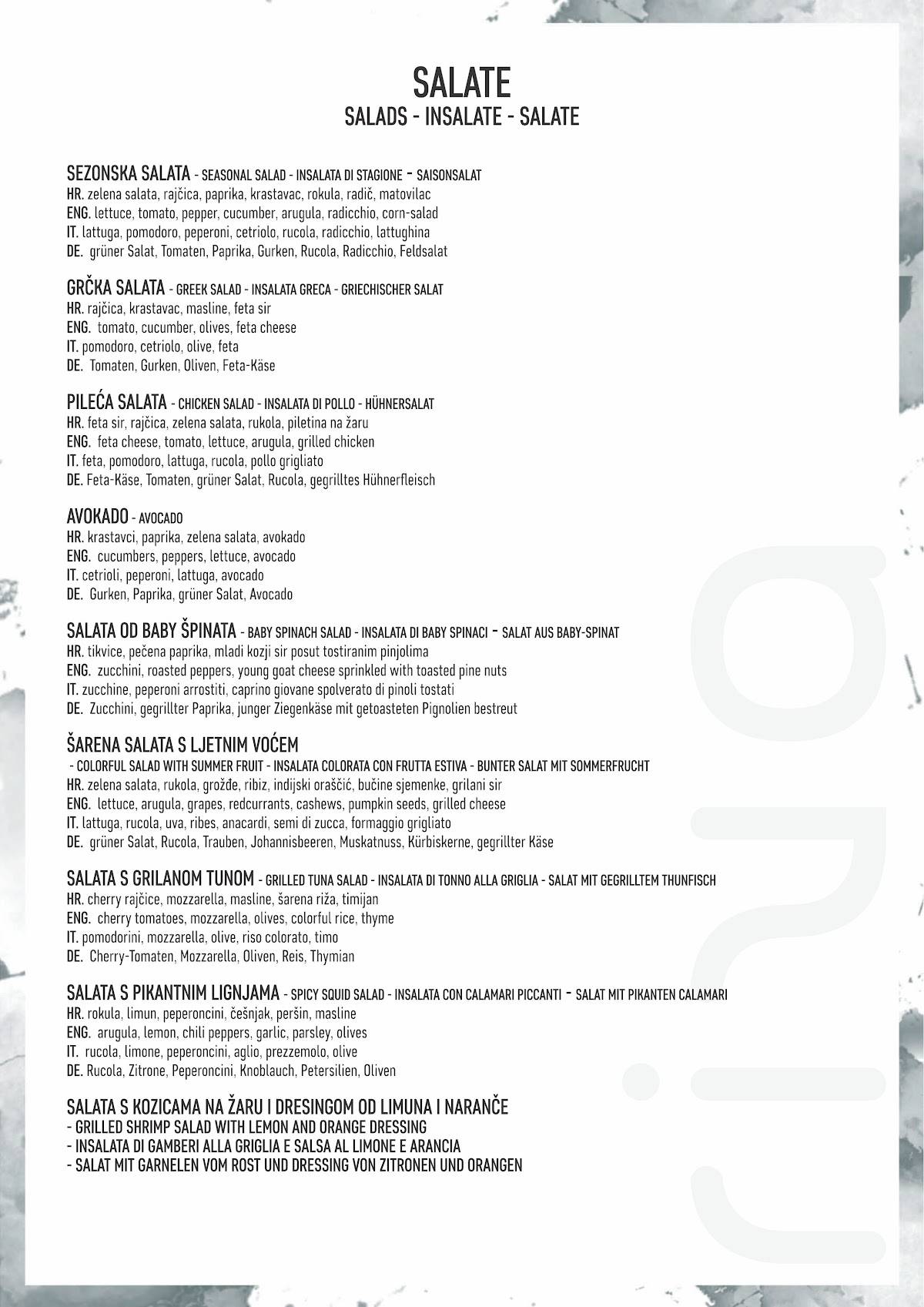 Menu di Riva Bistro (Rovinj) 