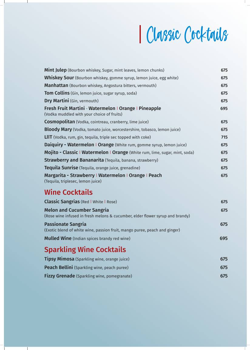 SALT - Indian Restaurant Bar & Grill menu