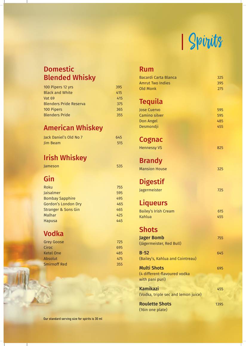 SALT - Indian Restaurant Bar & Grill menu
