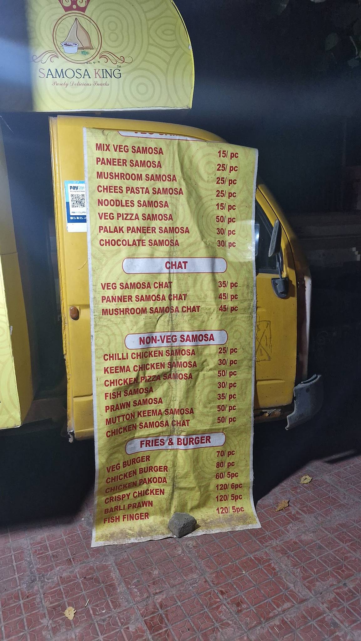 SAMOSA KING menu