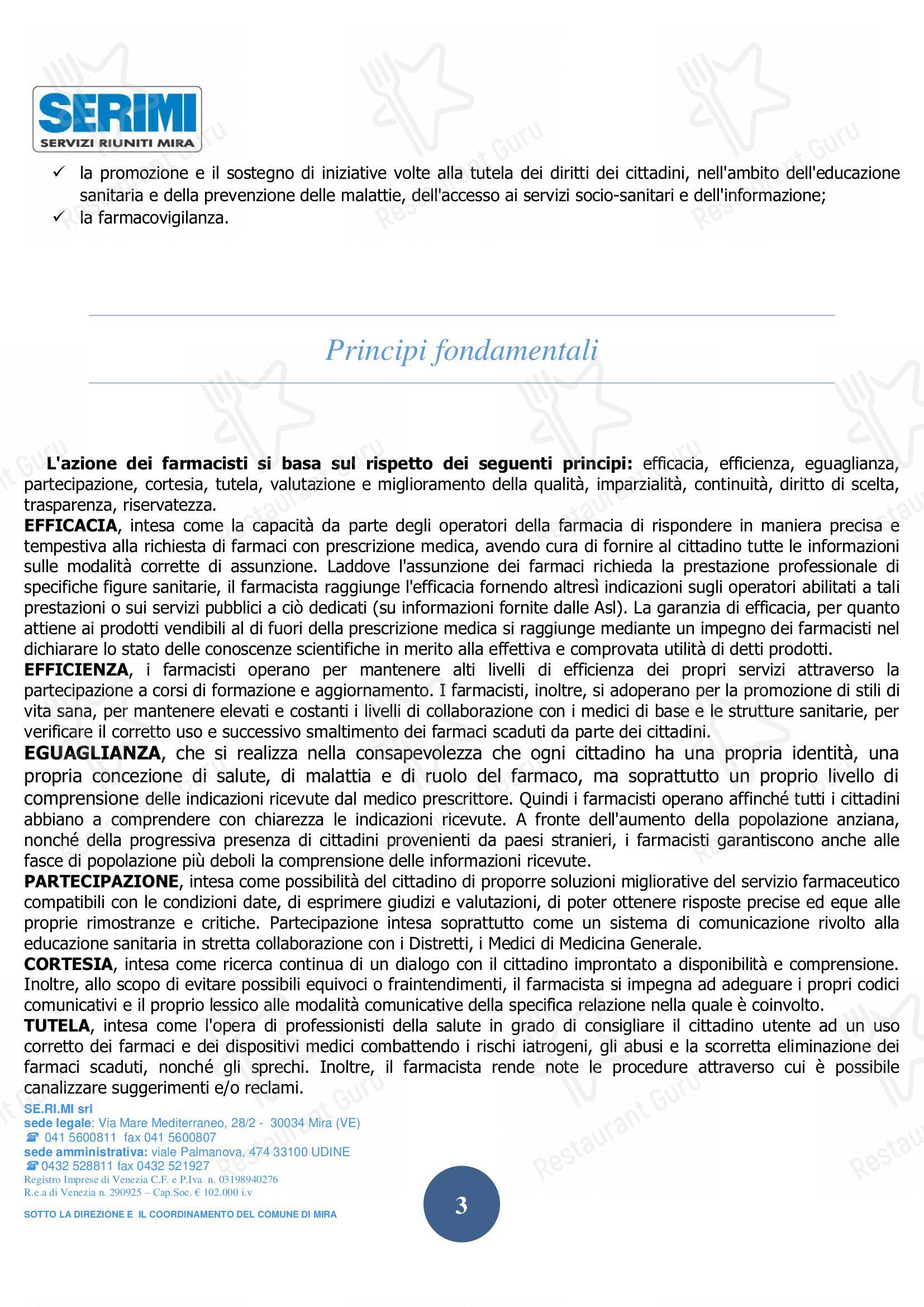 At Home Catering Menu per SERIMI in Mira