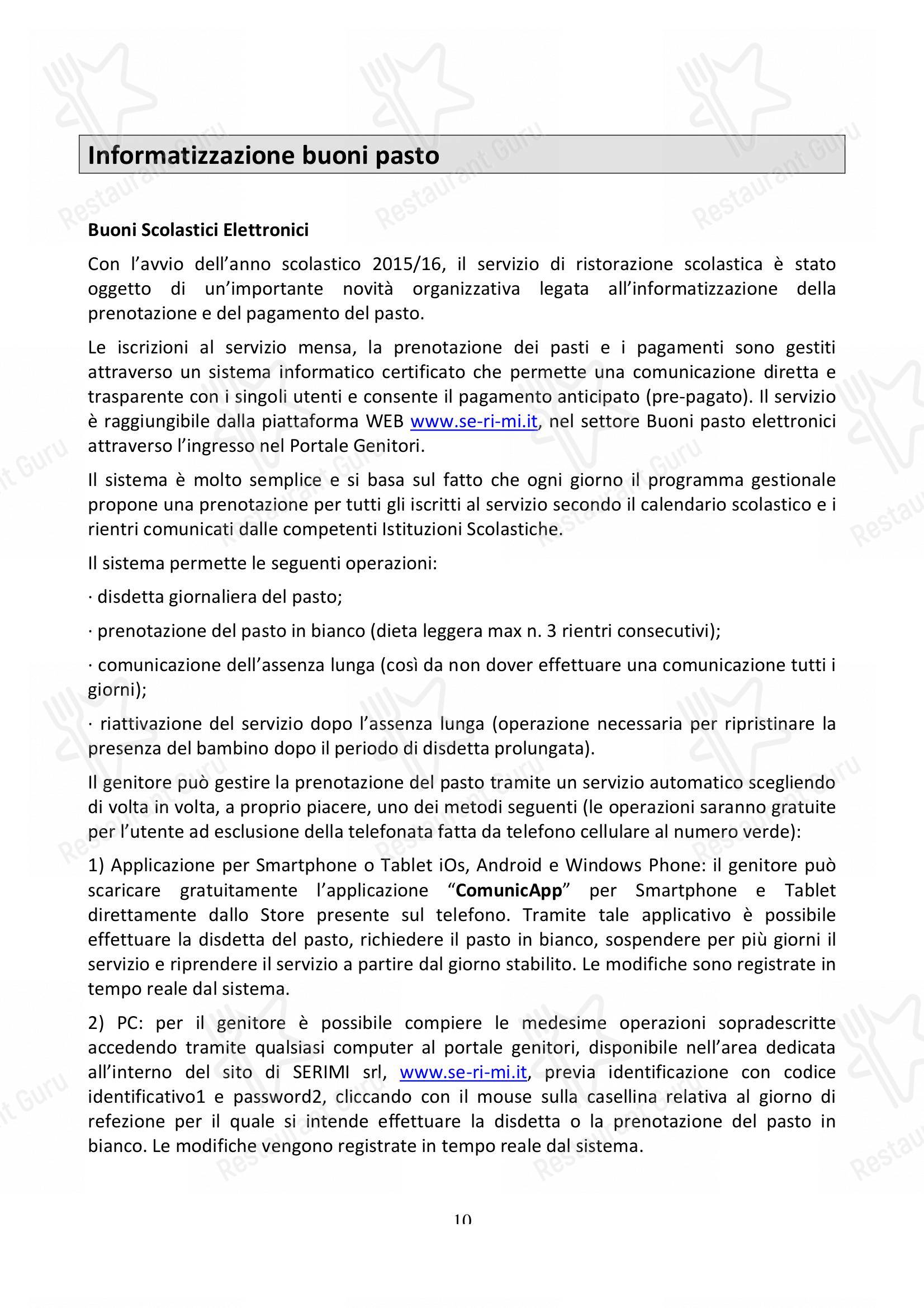 SERIMI in Mira - Breakfast Menu