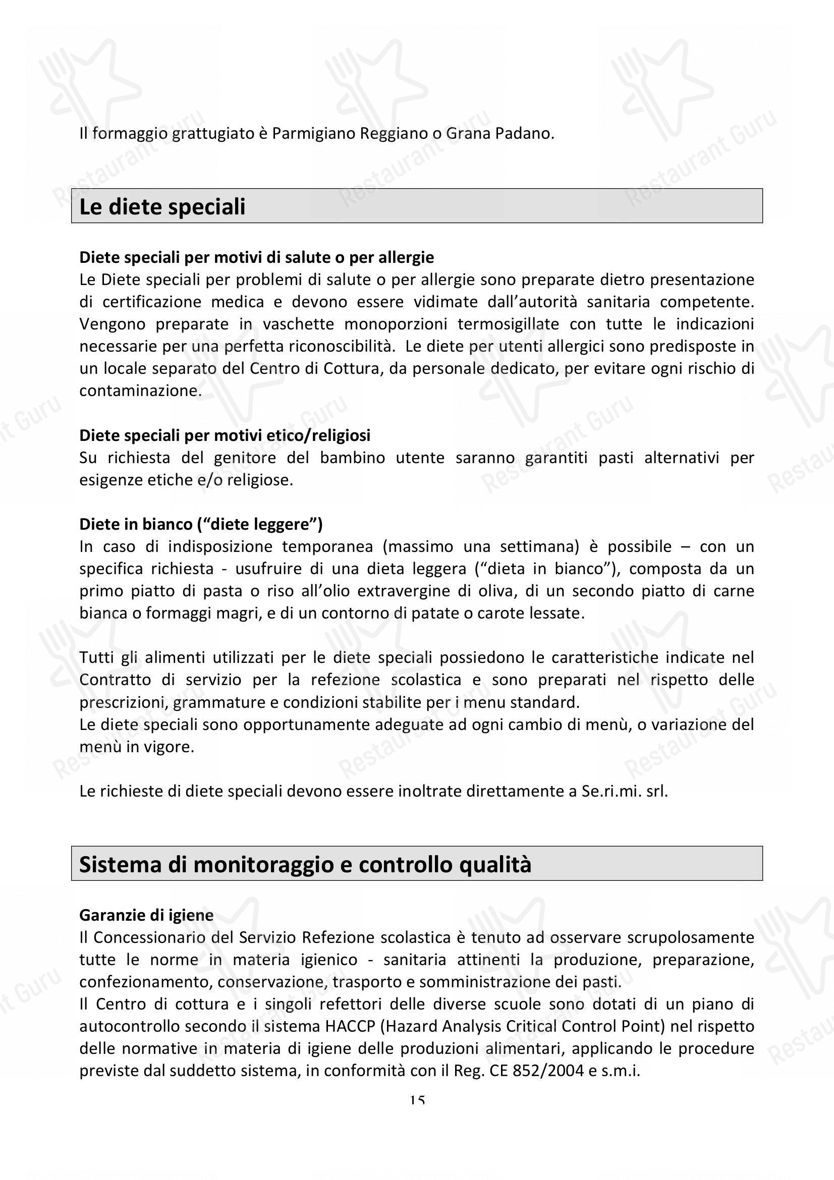 Breakfast Menu per SERIMI ristorante