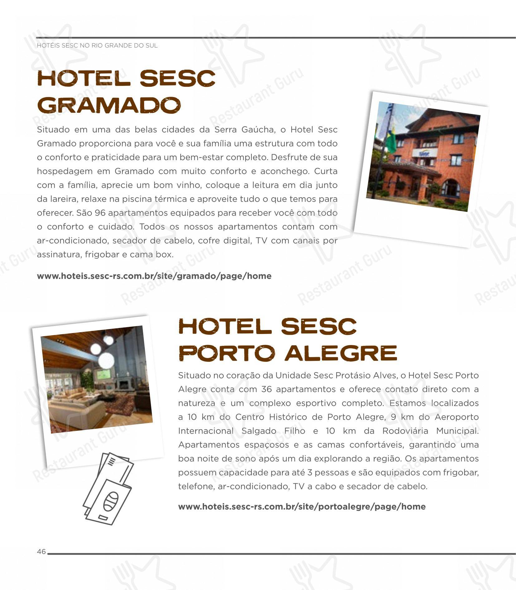 Основное меню para SESC Centro Histórico em Porto Alegre