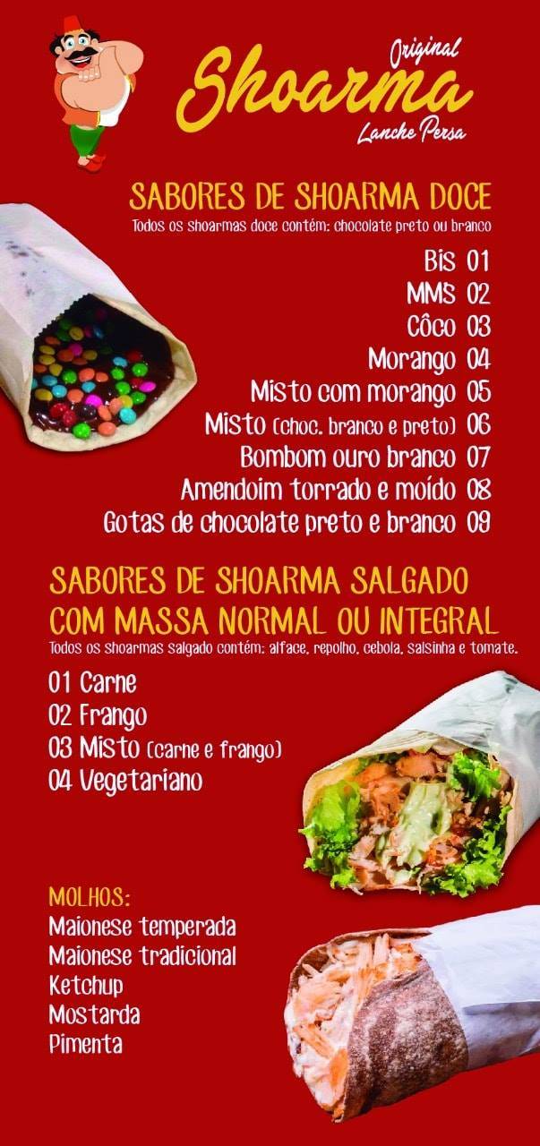 SHOARMA LANCHE PERSA ORIGINAL cardápio