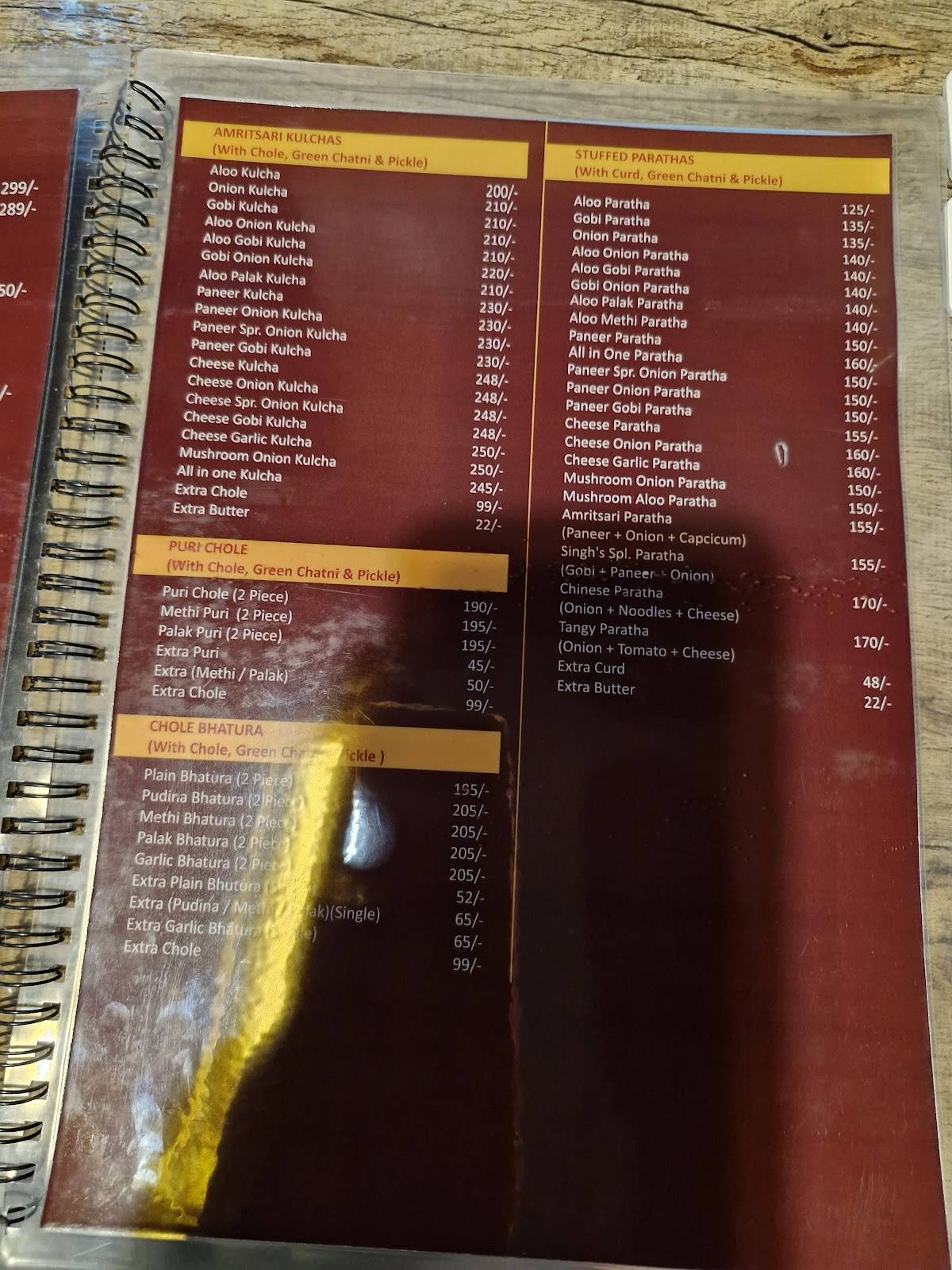 SINGH'S SHAHI RASOI menu