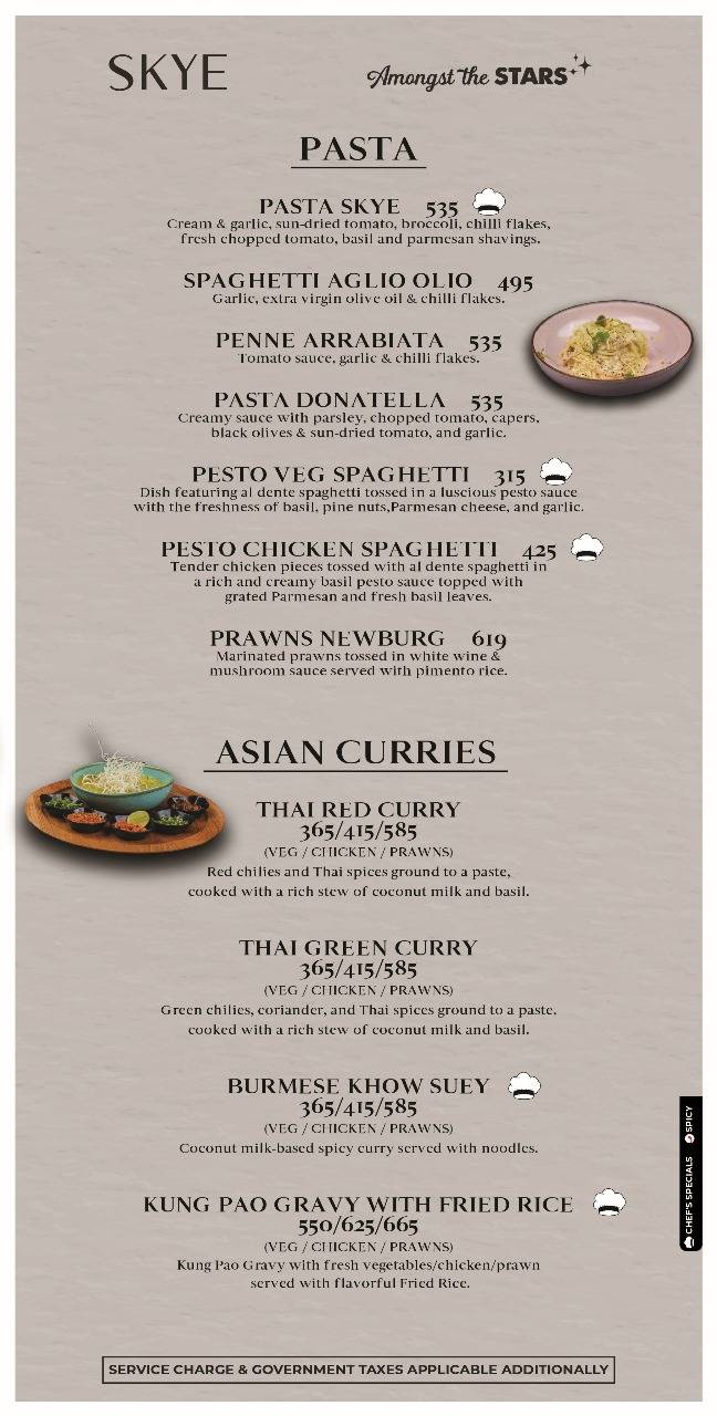 SKYE RoofTop (Magarpatta) menu