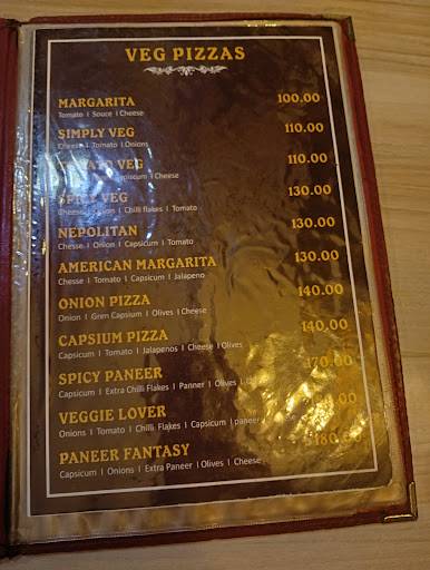 SPARROW ITALIAN PIZZA menu