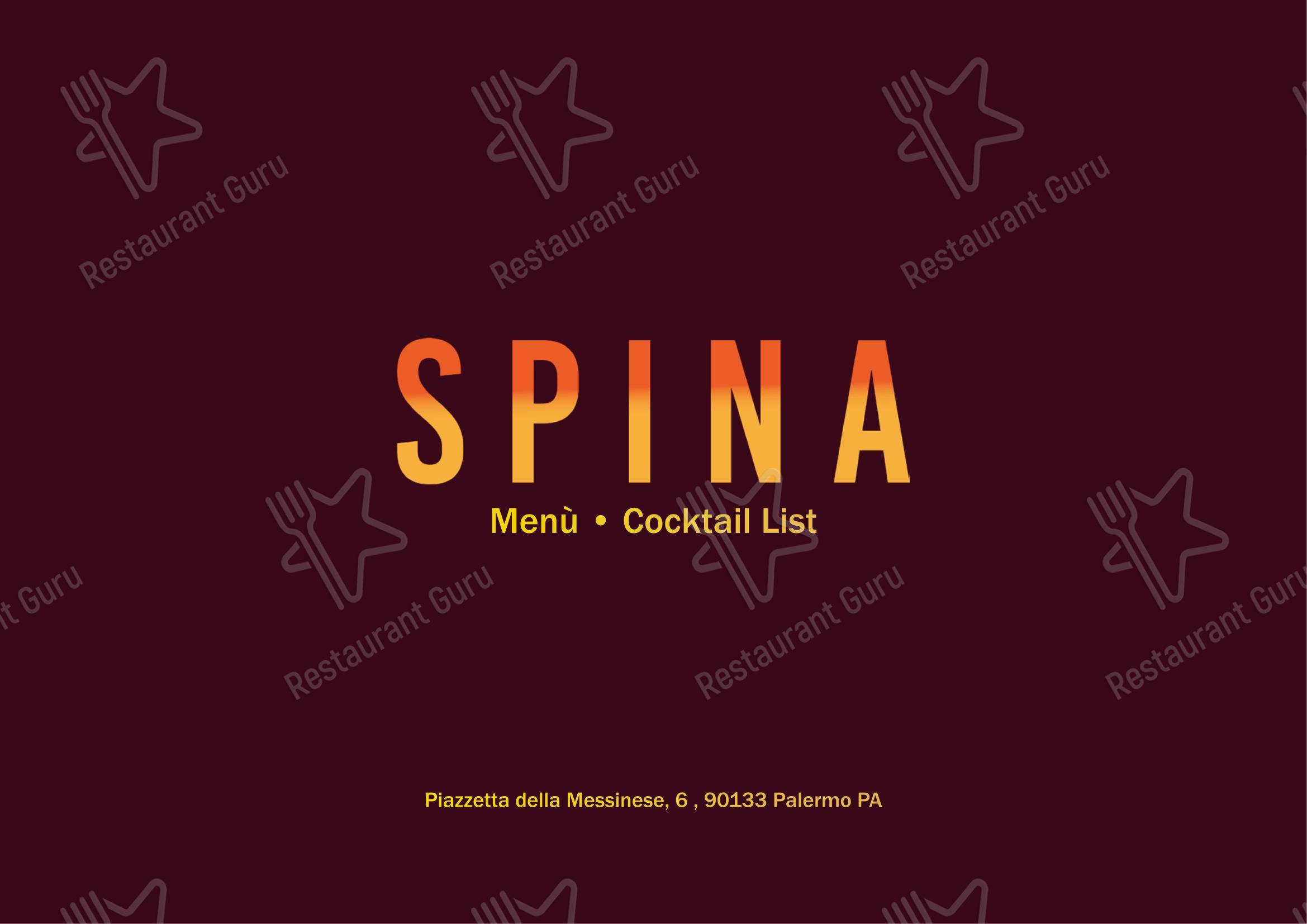 Menu per SPINA BAR PALERMO pub & bar