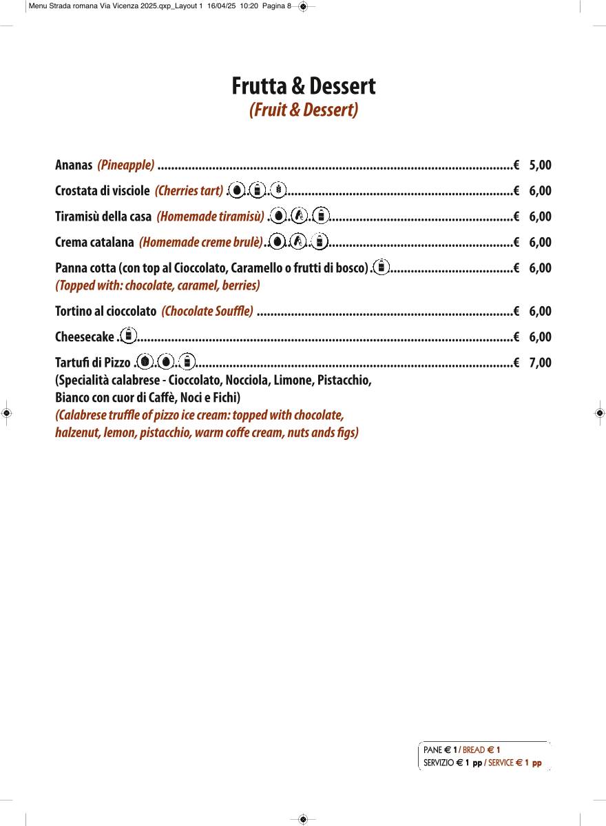 Menu di STRADAROMANA Restaurant 
