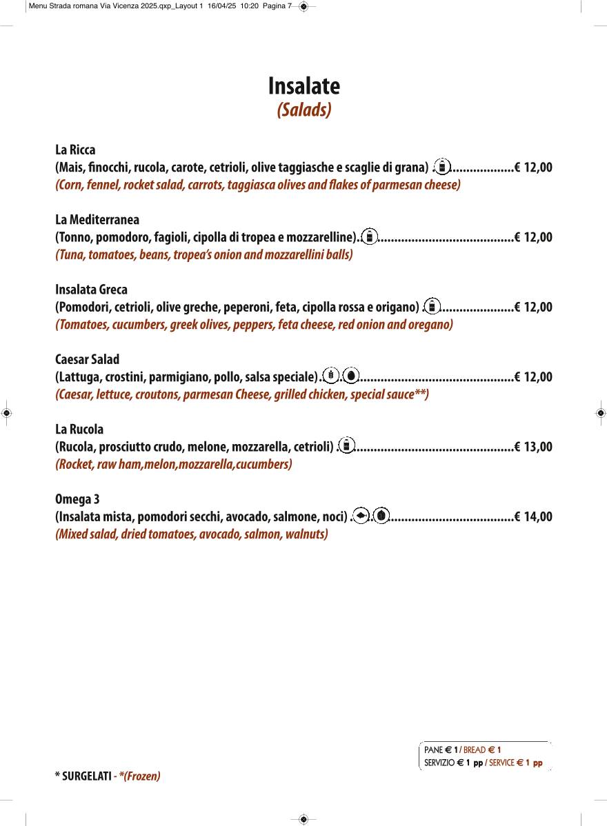 Menu di STRADAROMANA Restaurant 