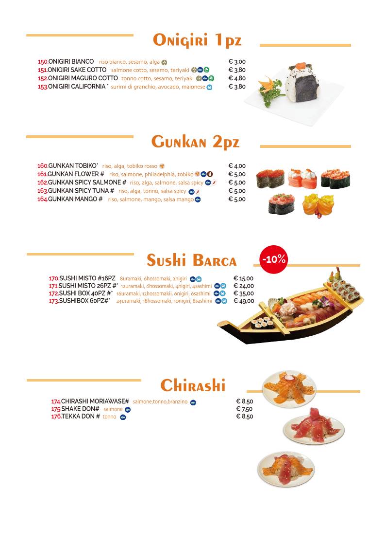 Menu di SUSHISSIMI 
