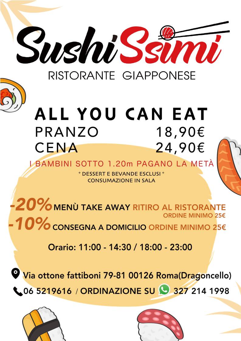 Menu di SUSHISSIMI 