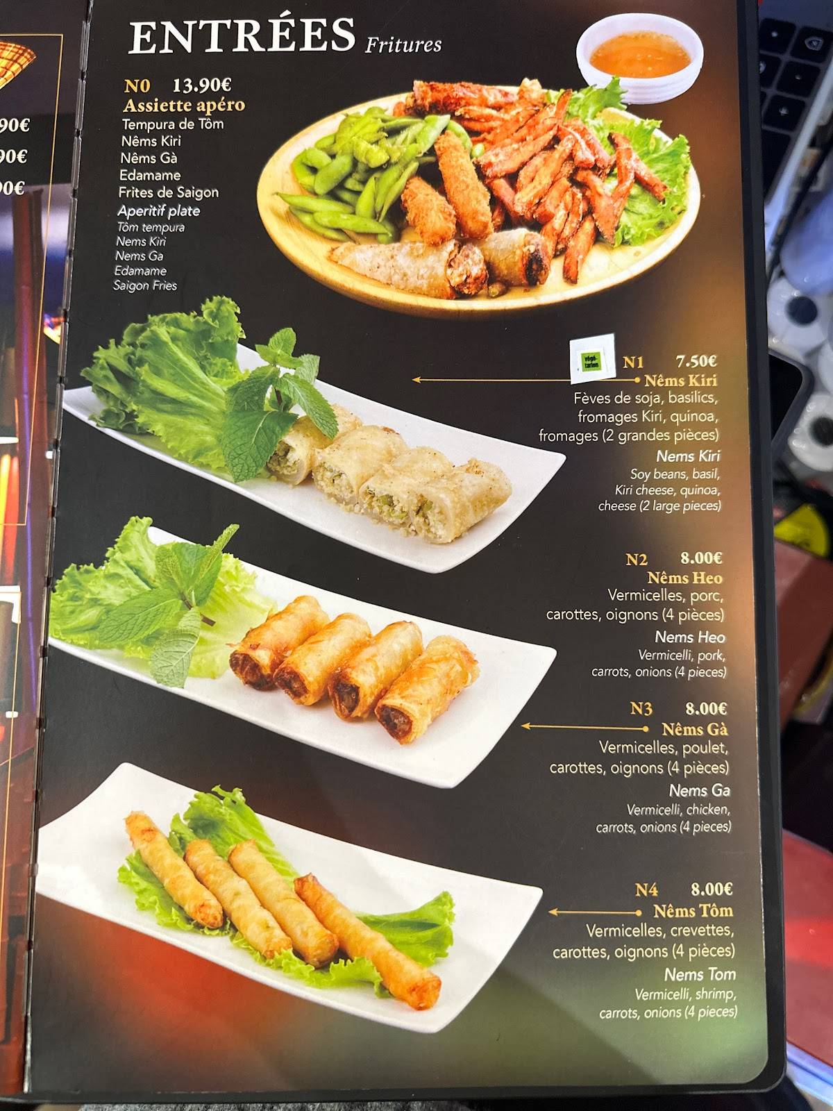 Menu de Saïgon Cà phê